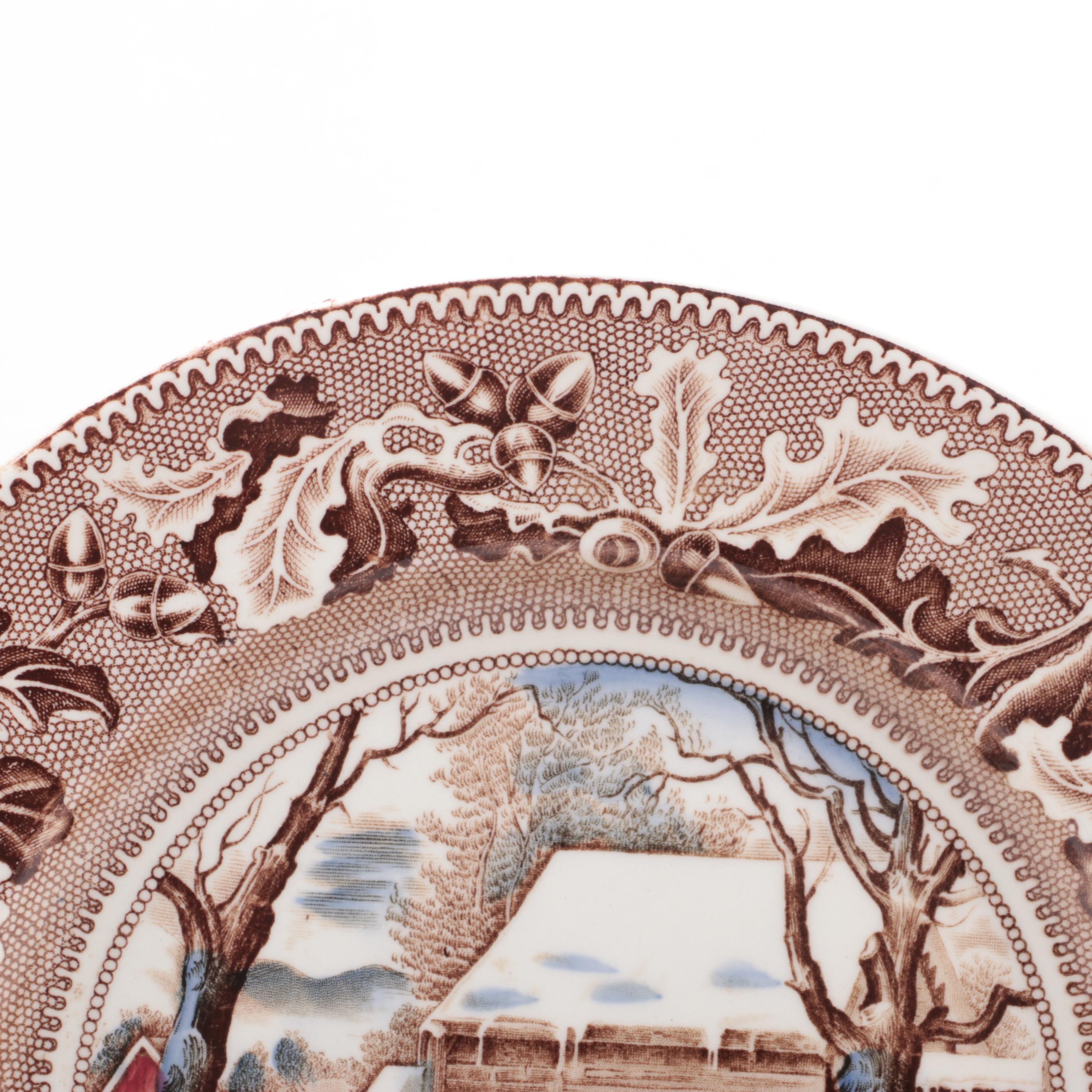 Johnson Bros "Historic America: Thanksgiving Frozen Up" Dinnerware and Teapot