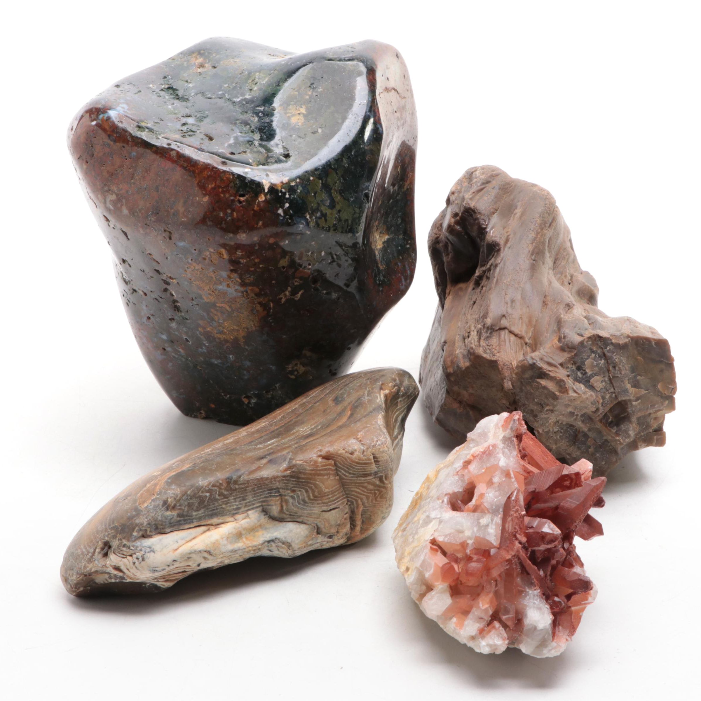 Brecciated Jasper, Petrified Wood and Ferruginous Quartz Specimens