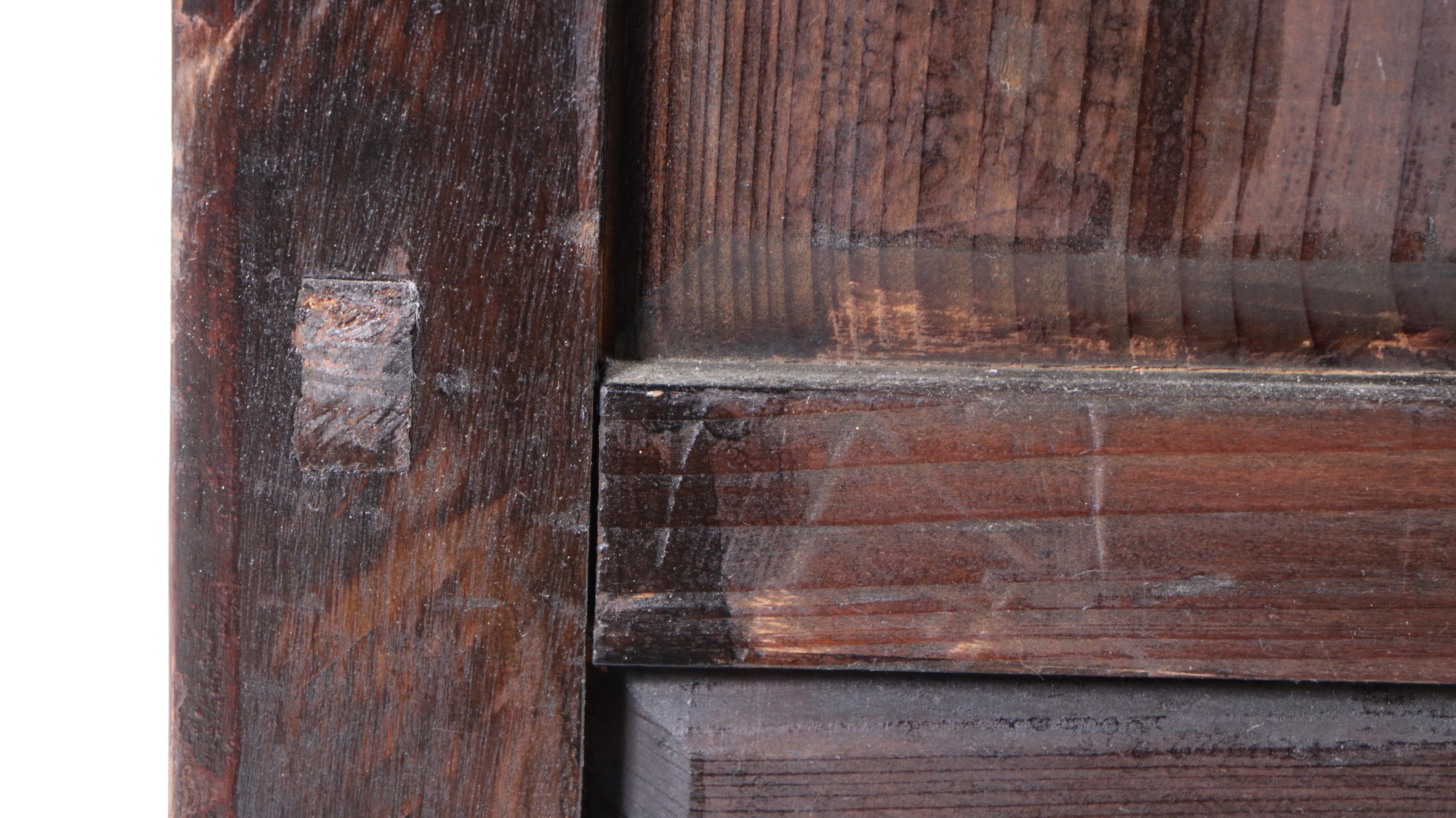 Chinese Two-Piece Lacquered Cabinet with Incised Gilt