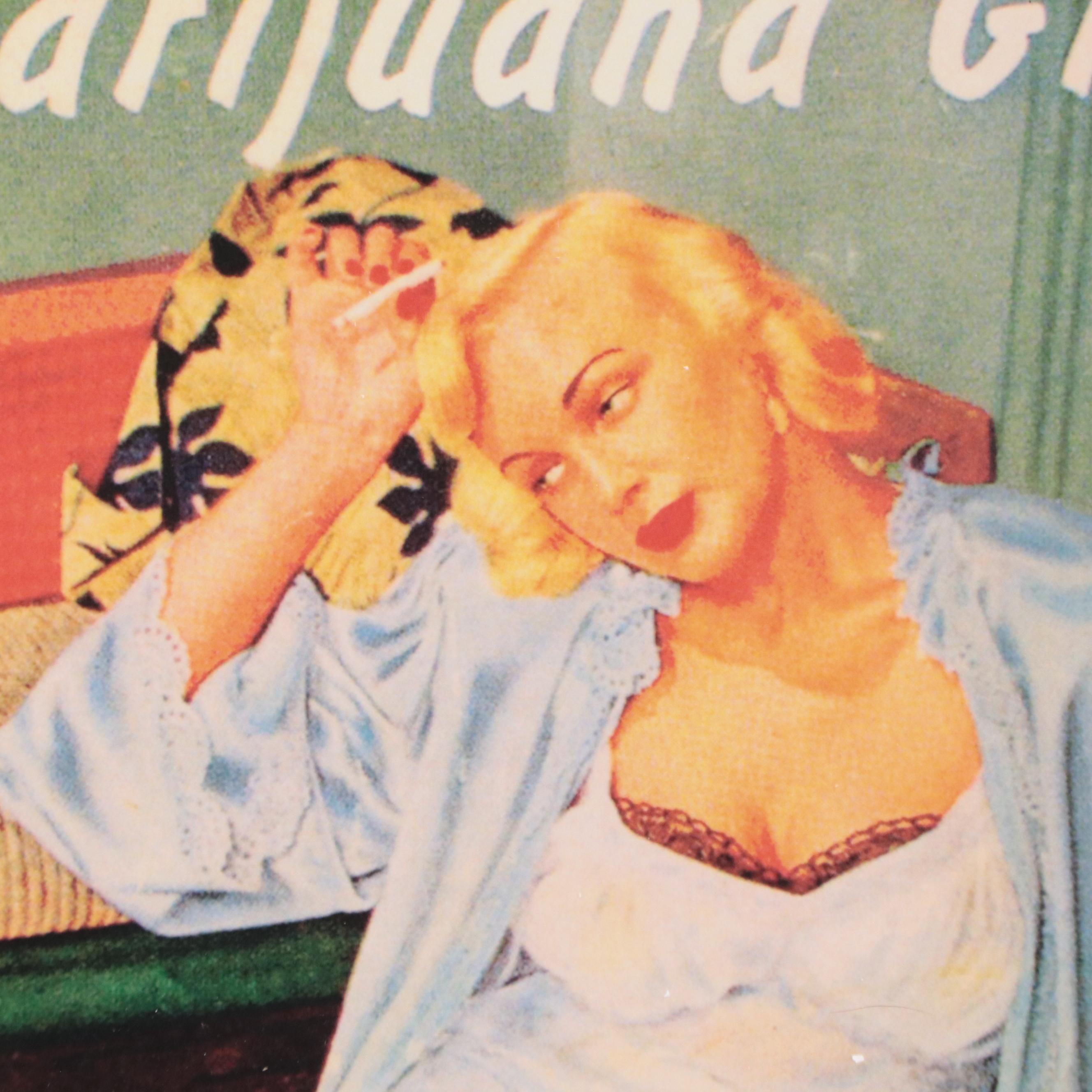 Offset Lithograph of Cannabis Propaganda "Marijuana Girl"