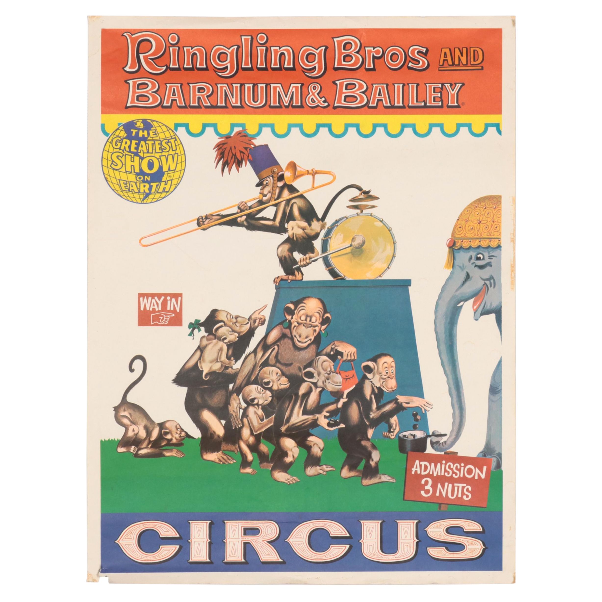 Ringling Bros. and Barnum & Bailey Offset Lithograph Circus Poster