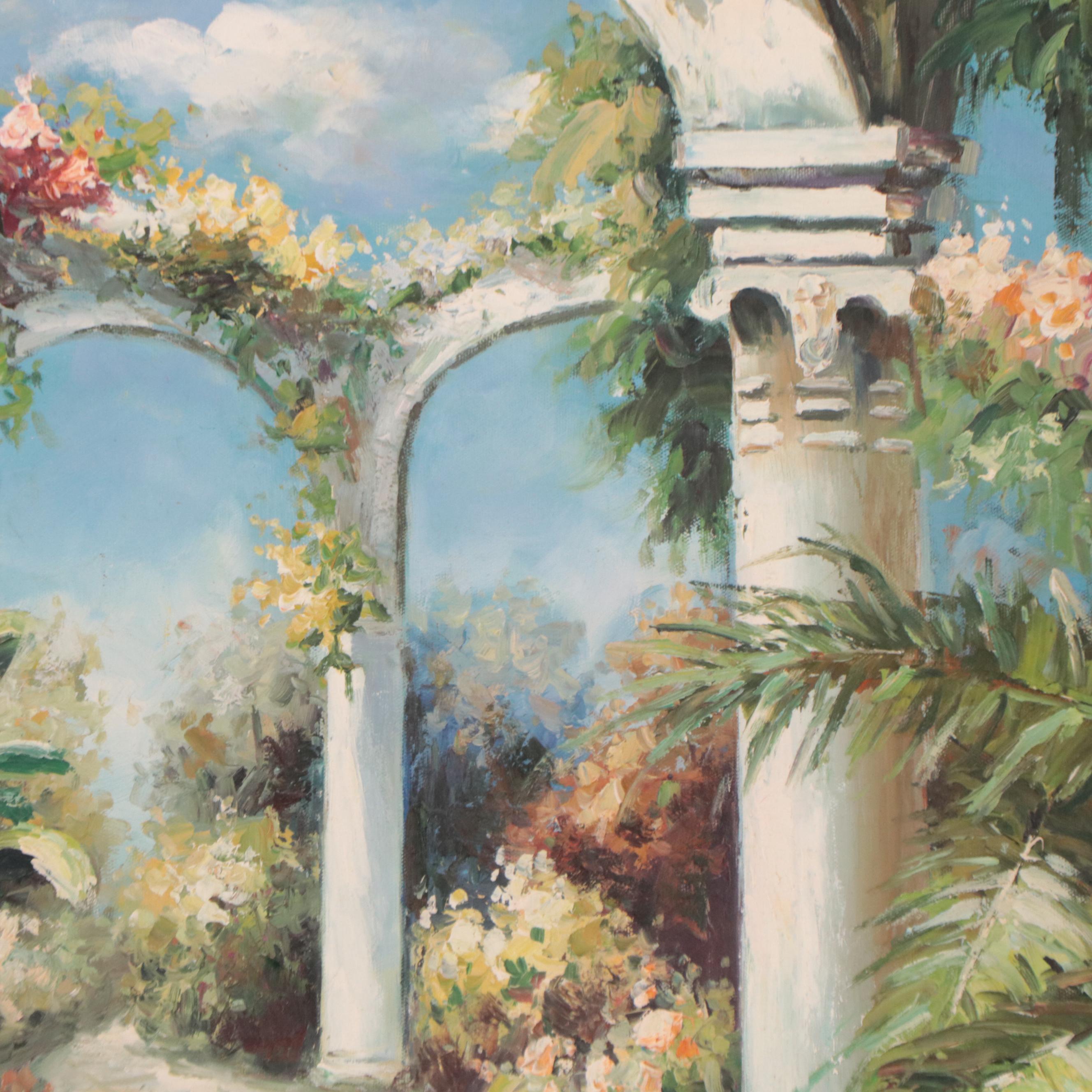 Darcy Garden Landscape Oil Painting, 21st Century