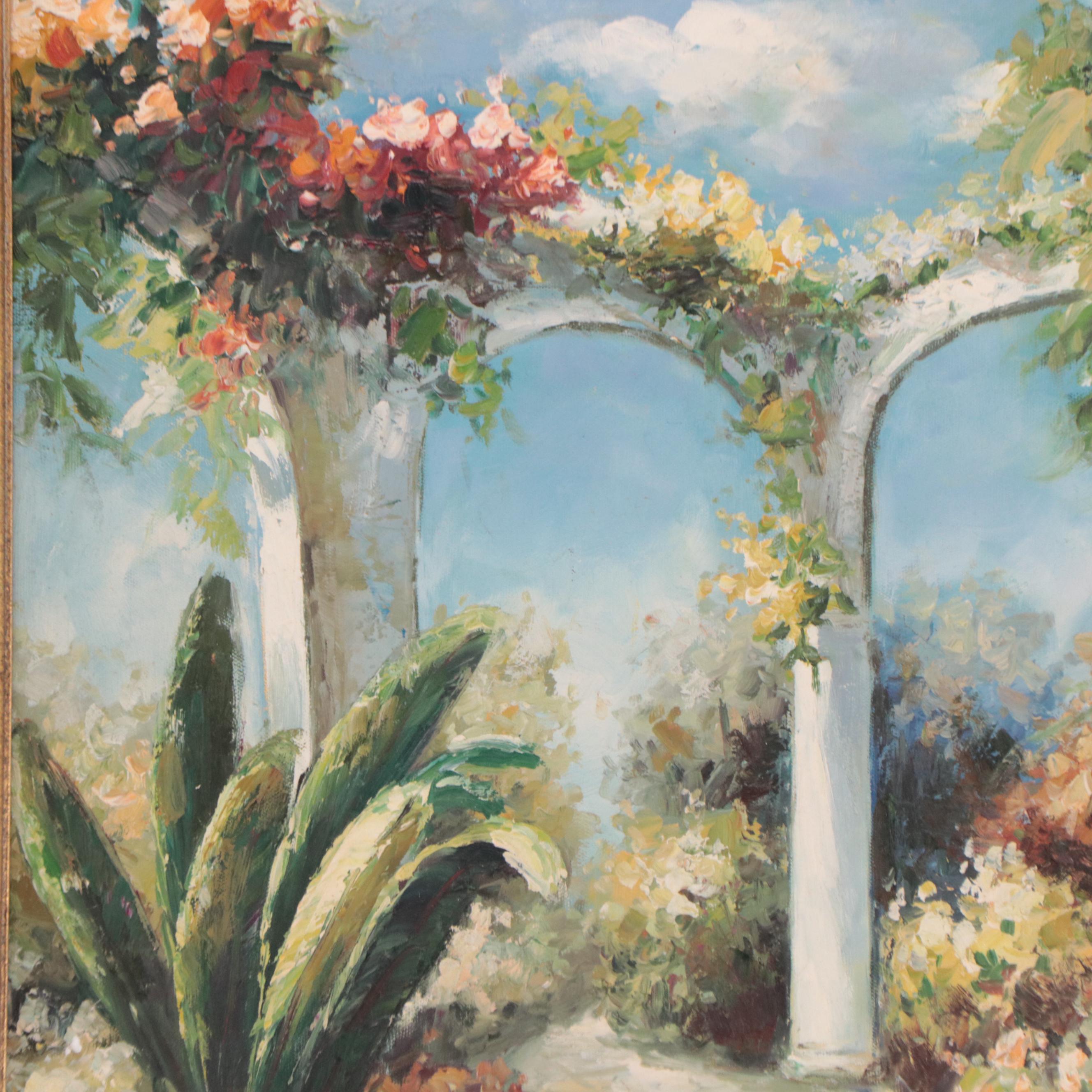 Darcy Garden Landscape Oil Painting, 21st Century