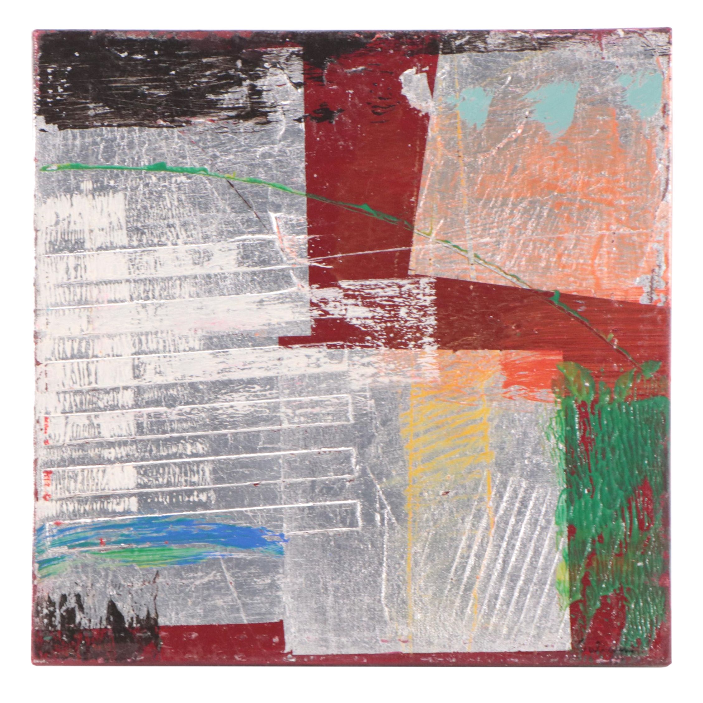 Ursula J. Brenner Abstract Mixed Media Painting, Circa 2023