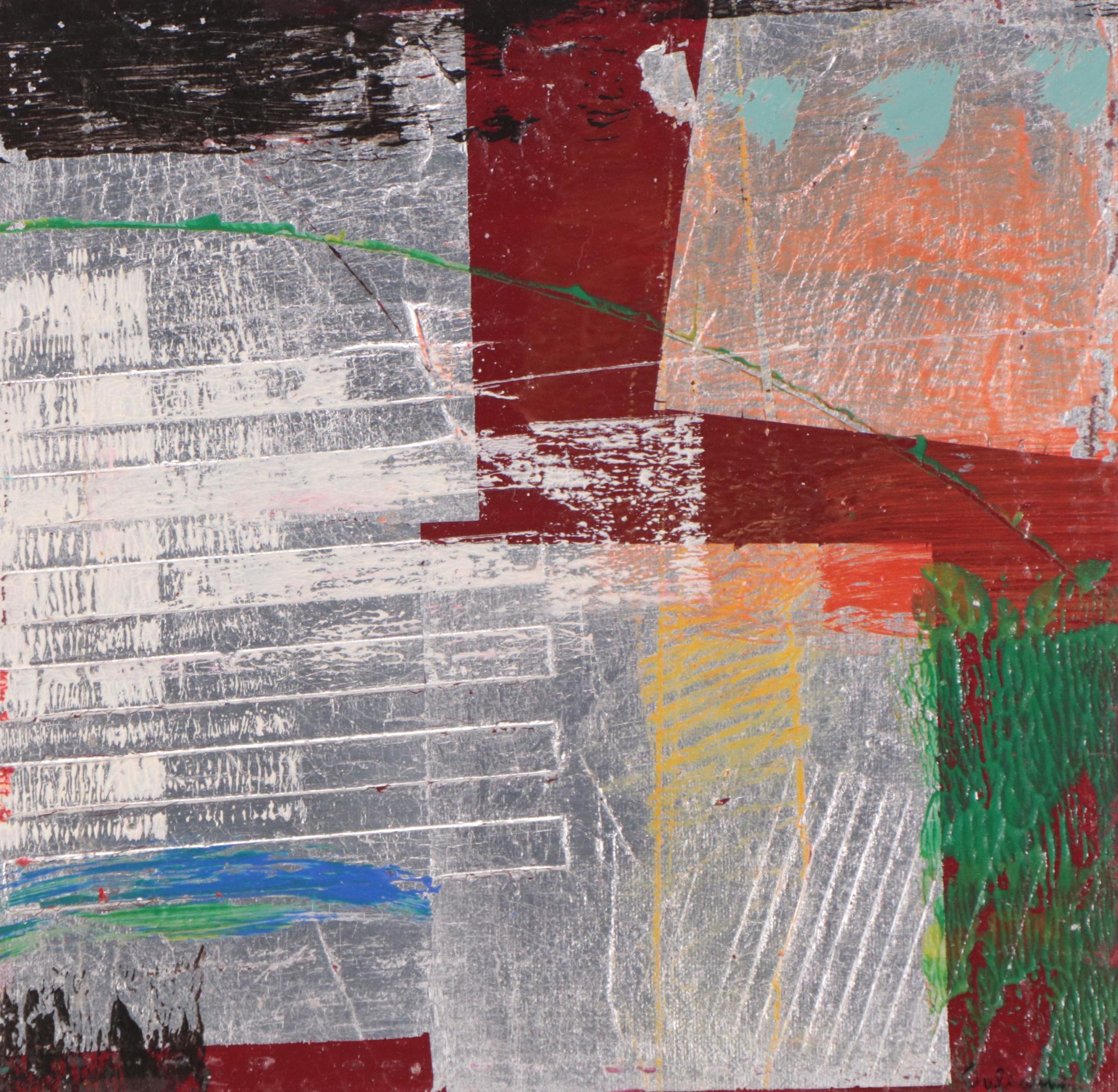 Ursula J. Brenner Abstract Mixed Media Painting, Circa 2023