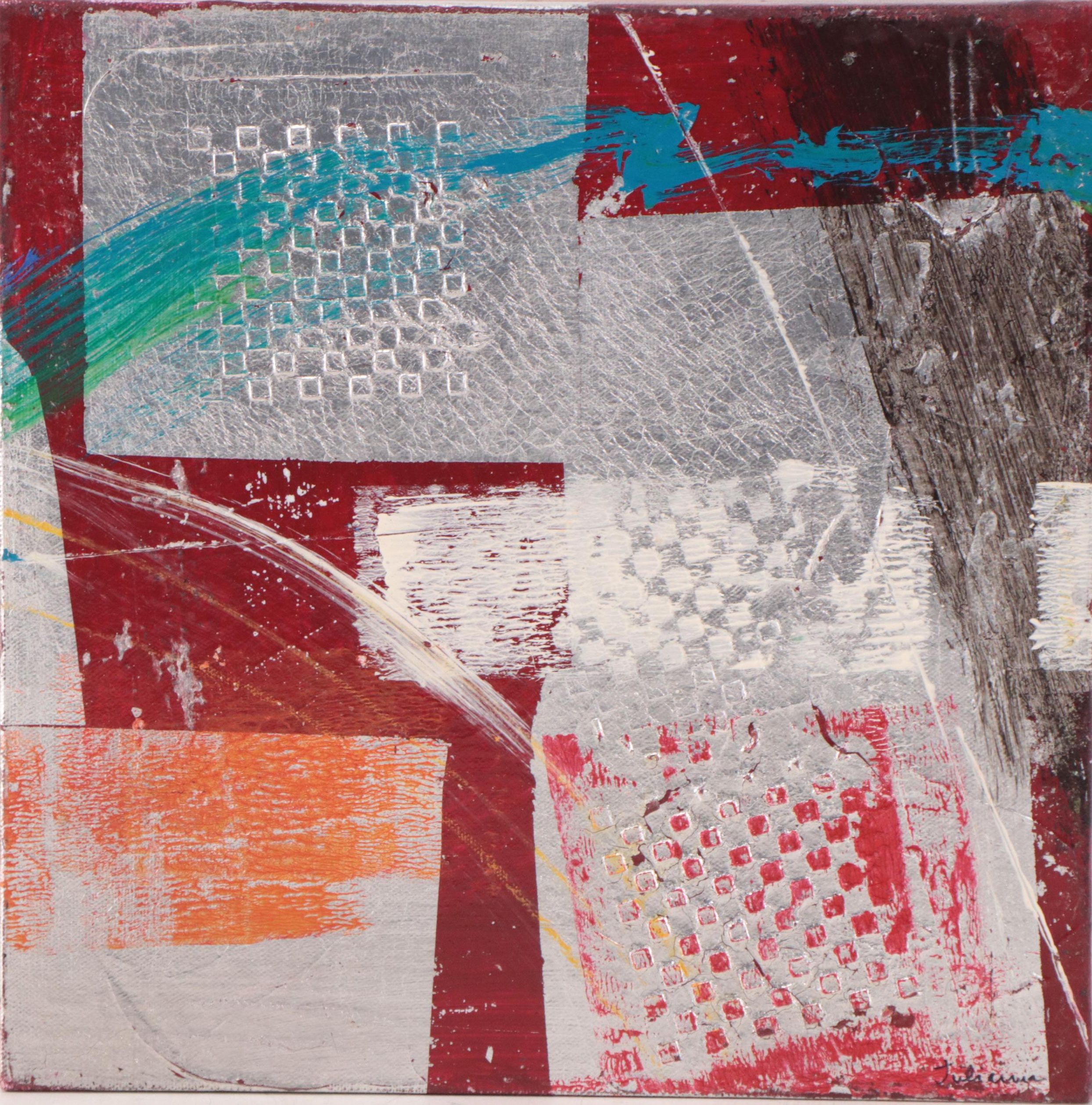 Ursula J. Brenner Abstract Mixed Media Painting, Circa 2023