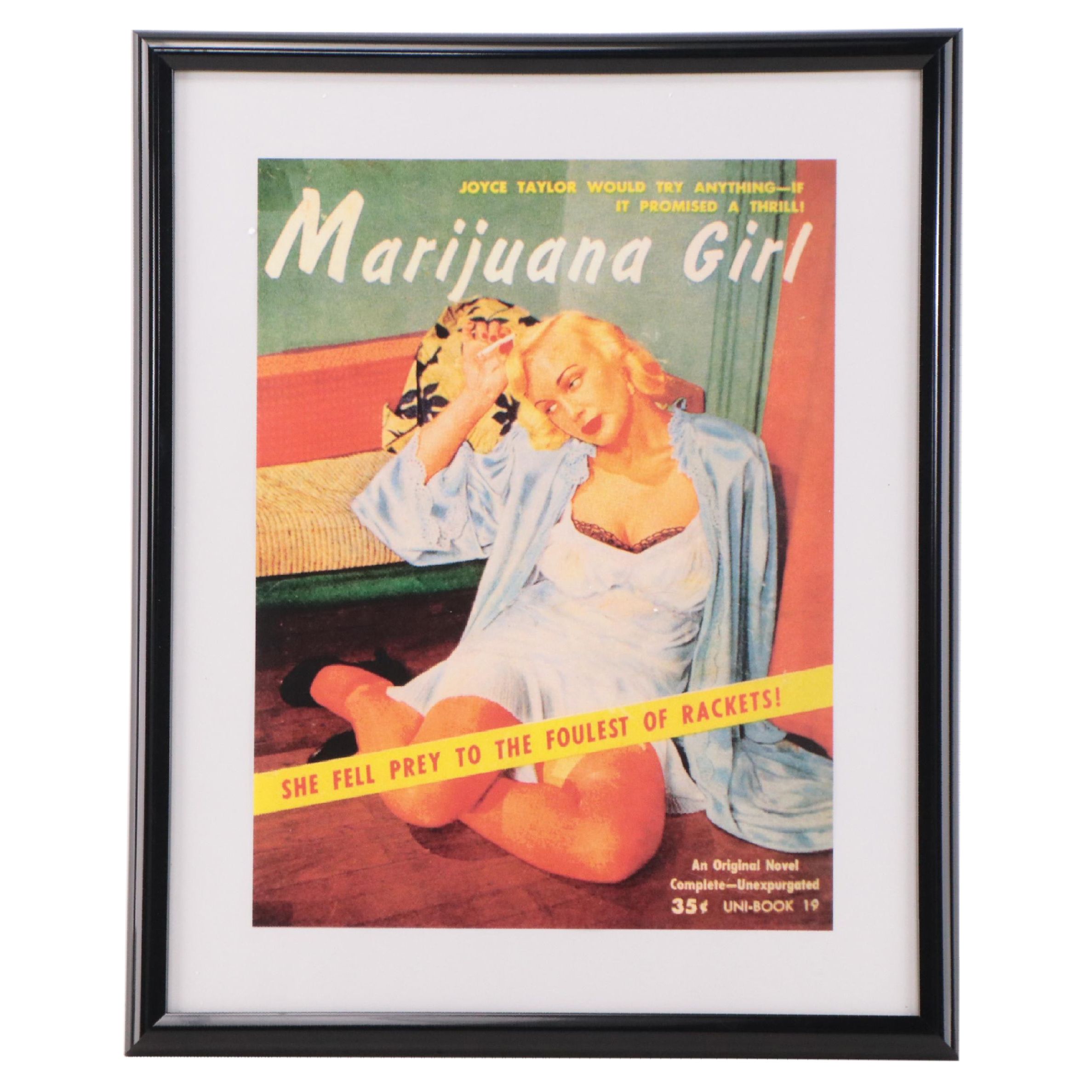 Offset Lithograph of Cannabis Propaganda "Marijuana Girl"