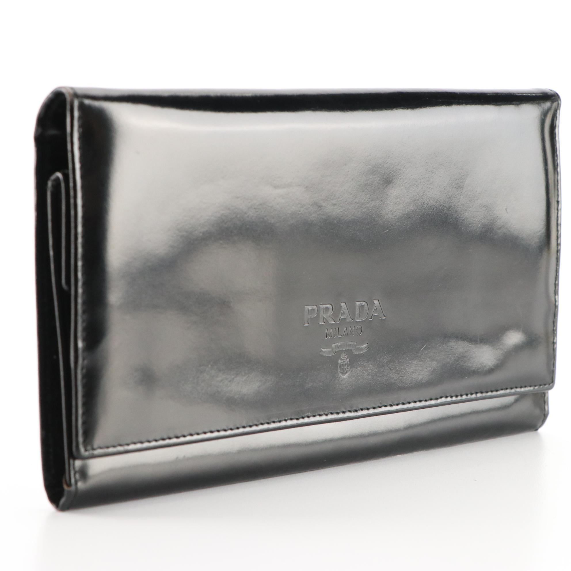 Prada Wallet Clutch in Patent Leather