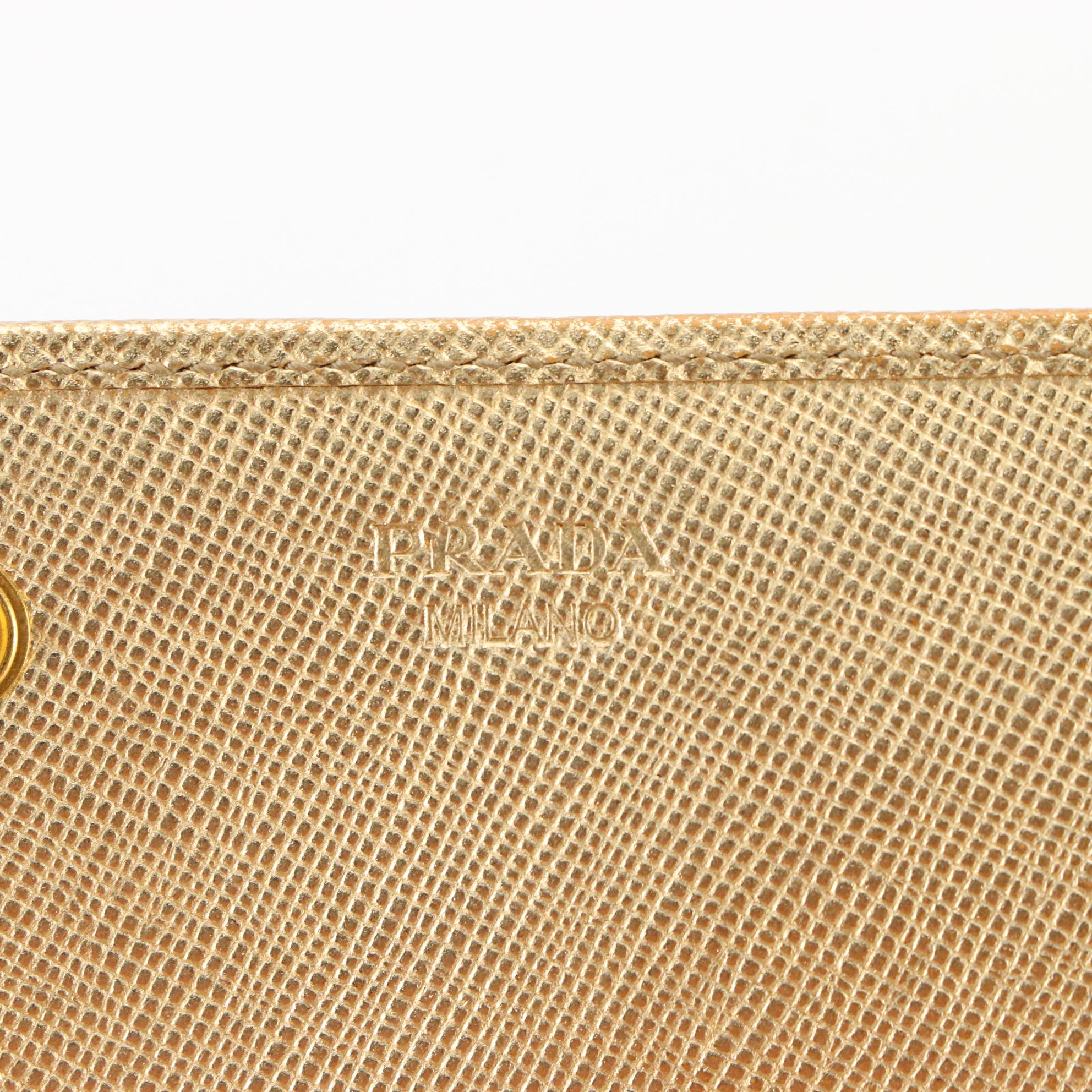 Prada Continental Wallet 1M1132 in Metallic Saffiano Leather