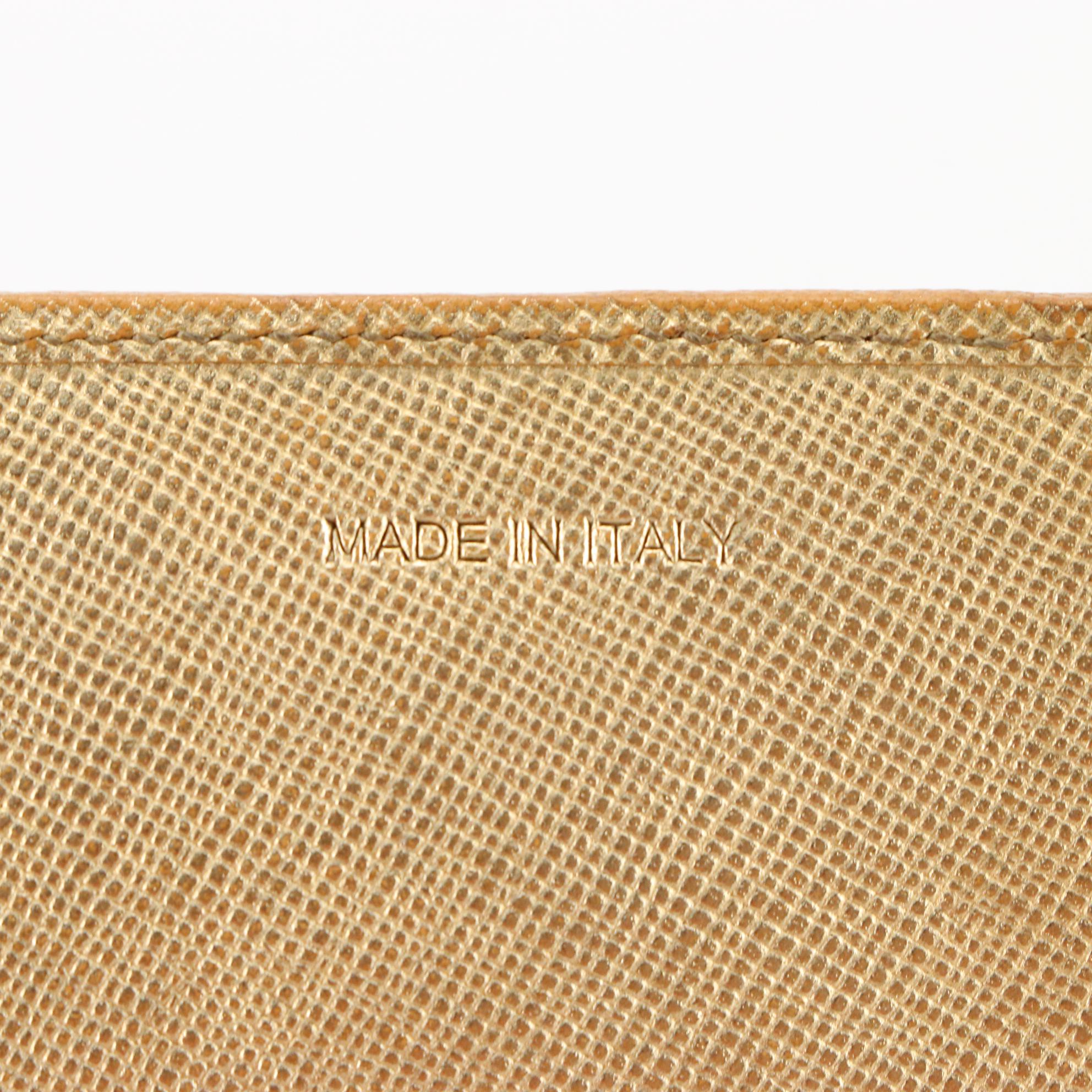 Prada Continental Wallet 1M1132 in Metallic Saffiano Leather