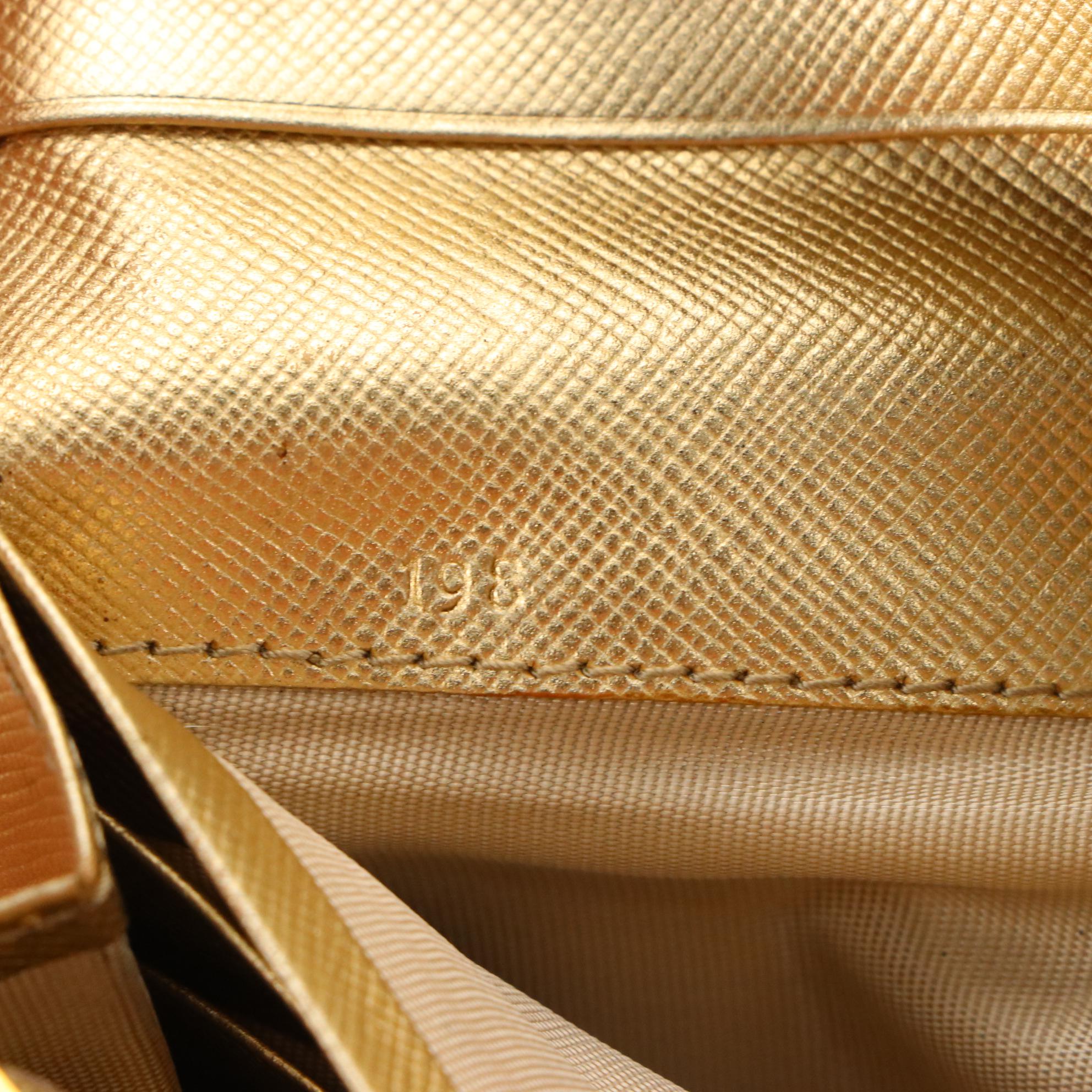 Prada Continental Wallet 1M1132 in Metallic Saffiano Leather