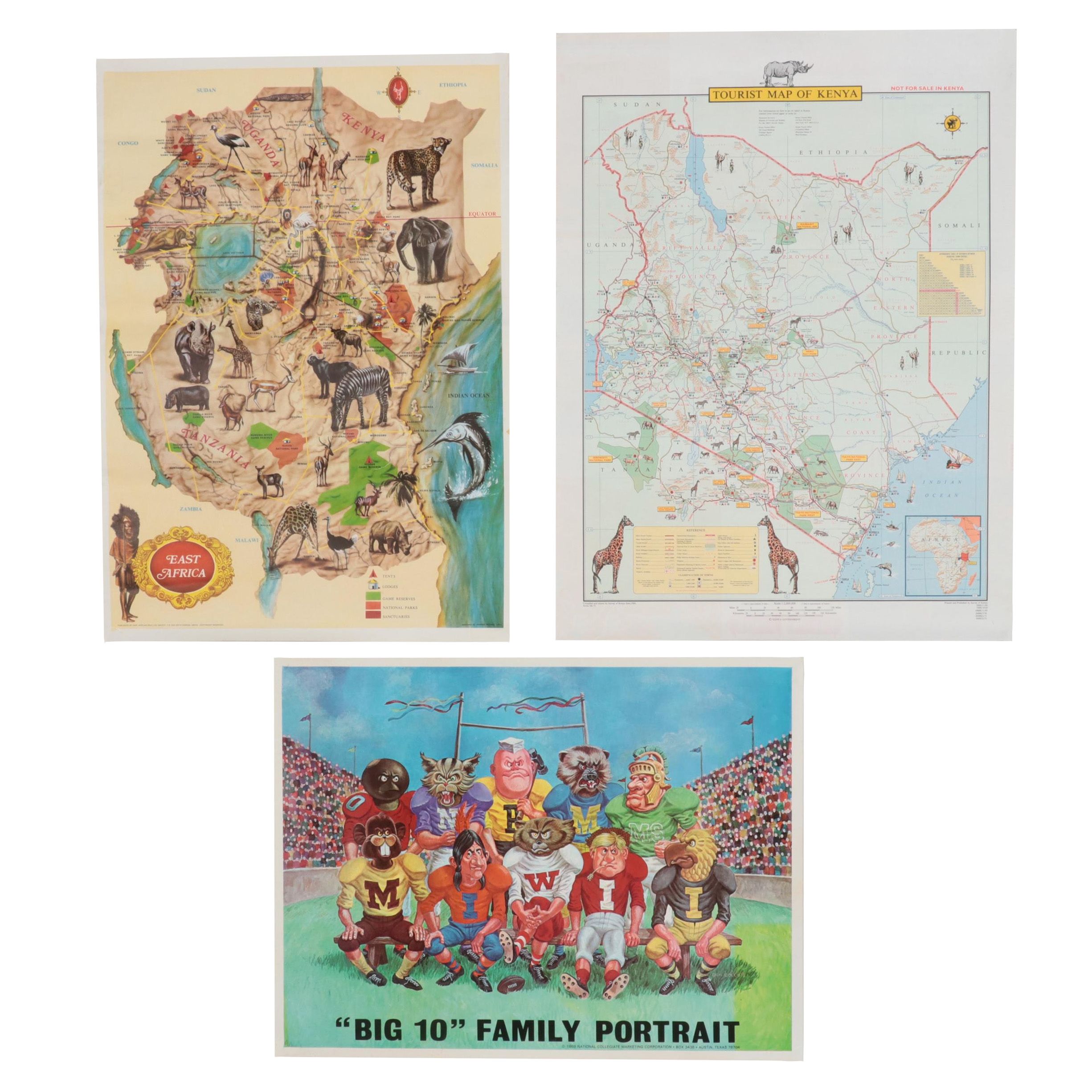 Souvenir Maps of Africa; More, Circa 1970