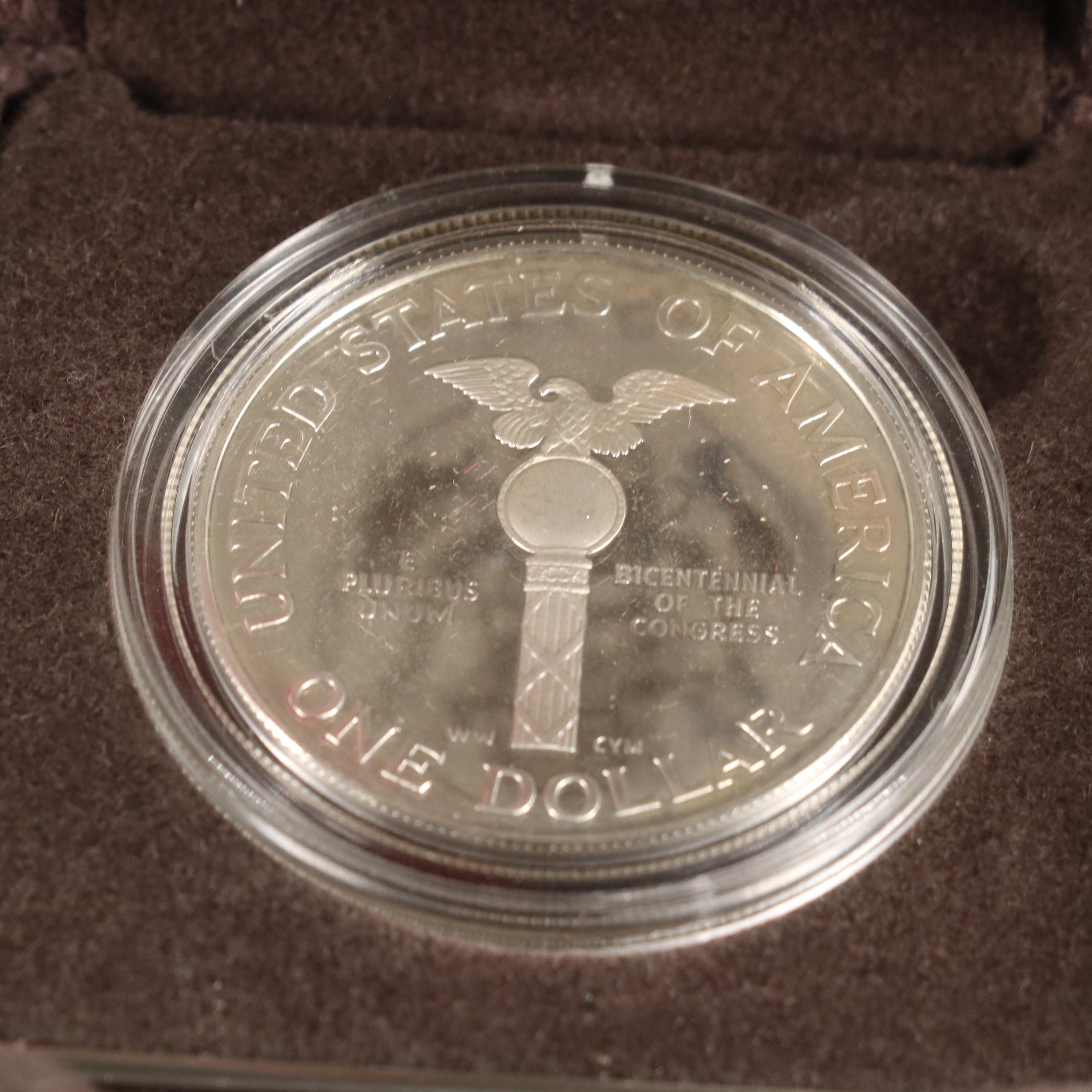 Four Modern United States Commemorative Proof Silver Dollars