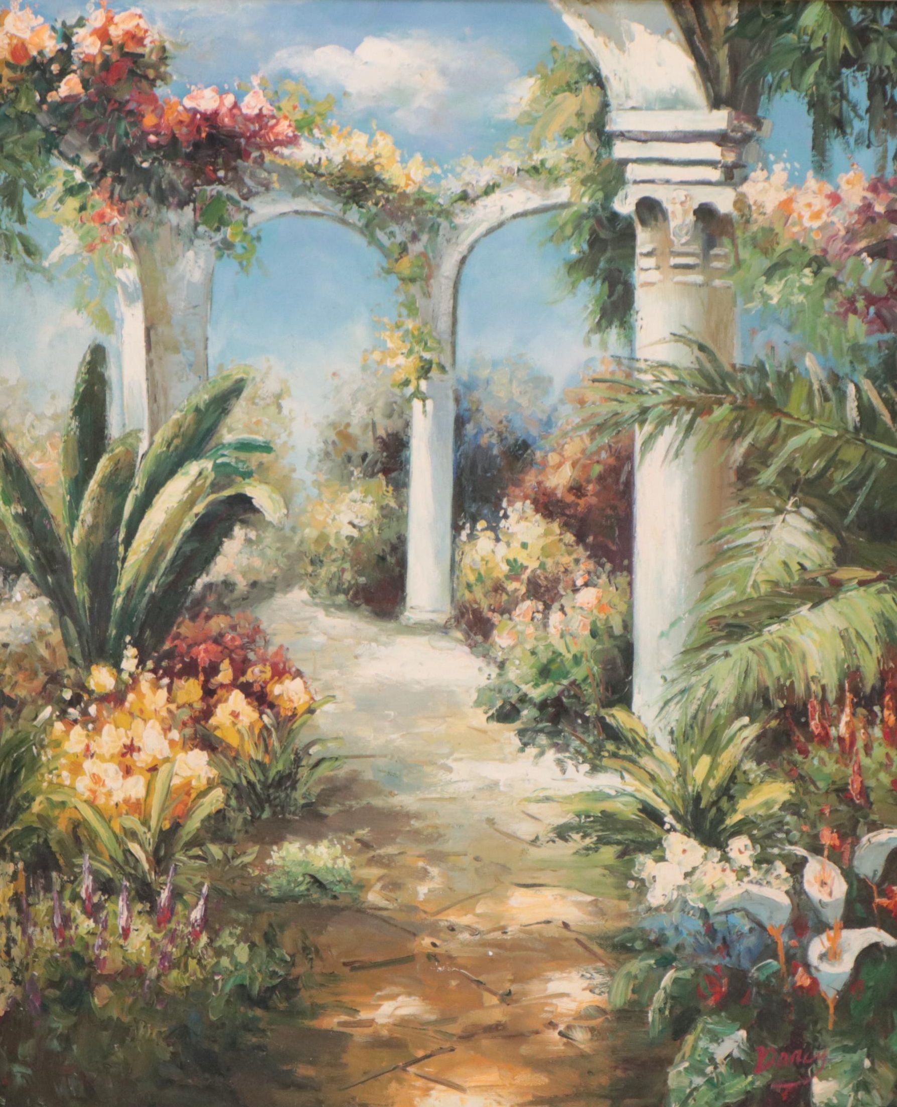 Darcy Garden Landscape Oil Painting, 21st Century