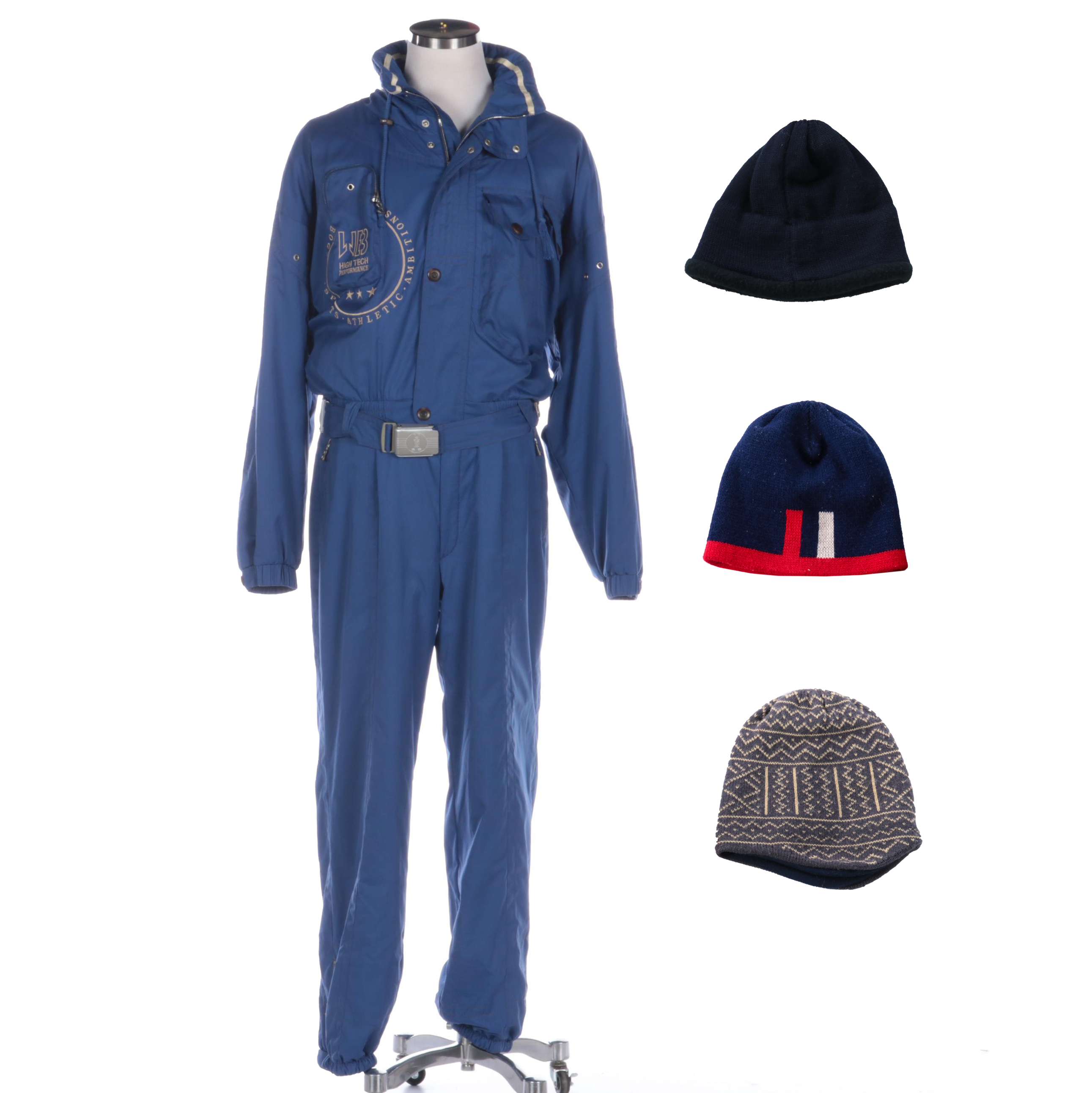 Bogner Two-Piece Ski Suit with Knit Beanies