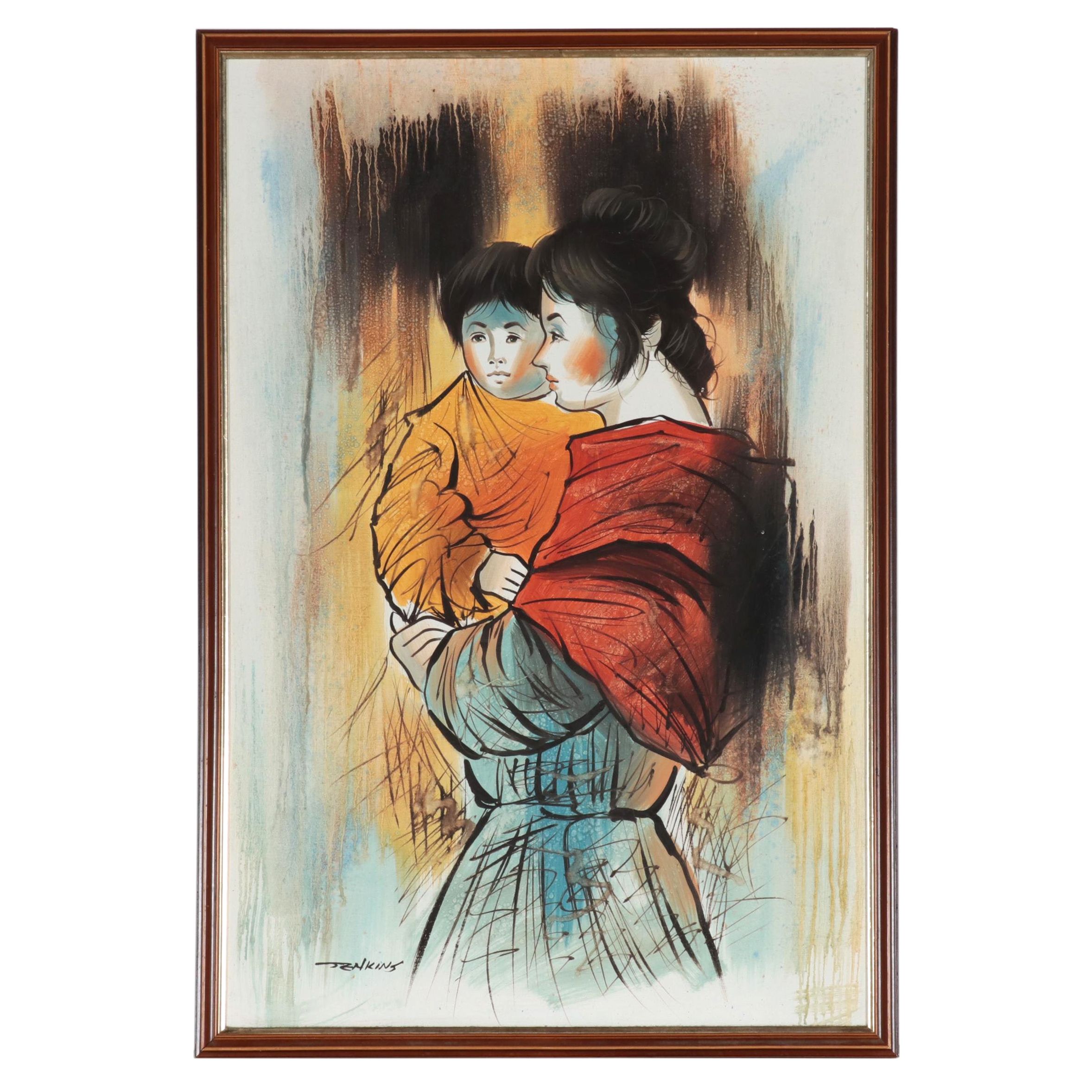 Jenkins Oil Painting of Mother and Child