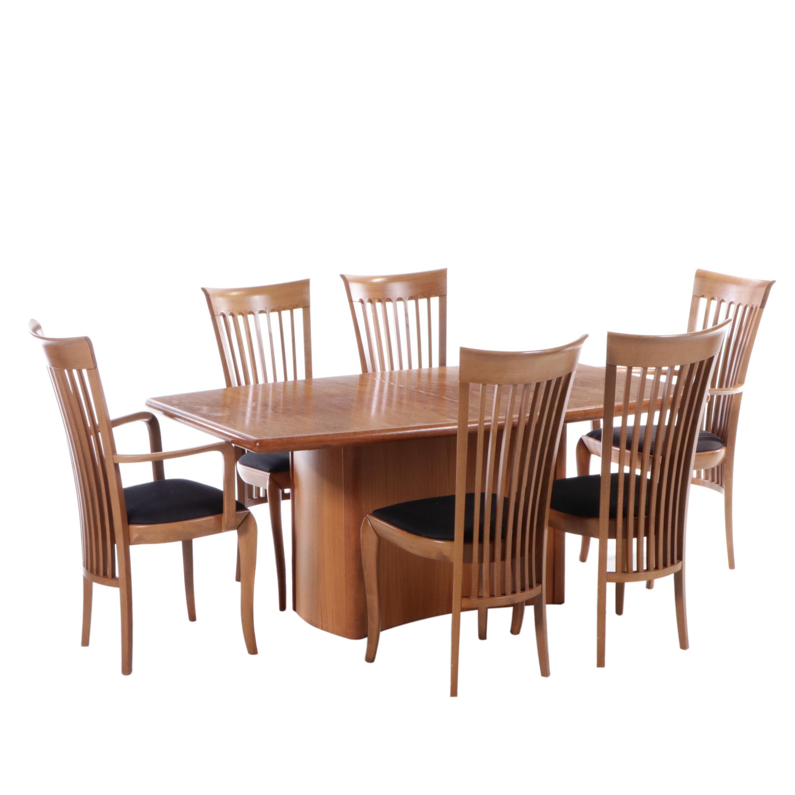 Sibau S.R.L. Italian Modern Teak and Beech Dining Set