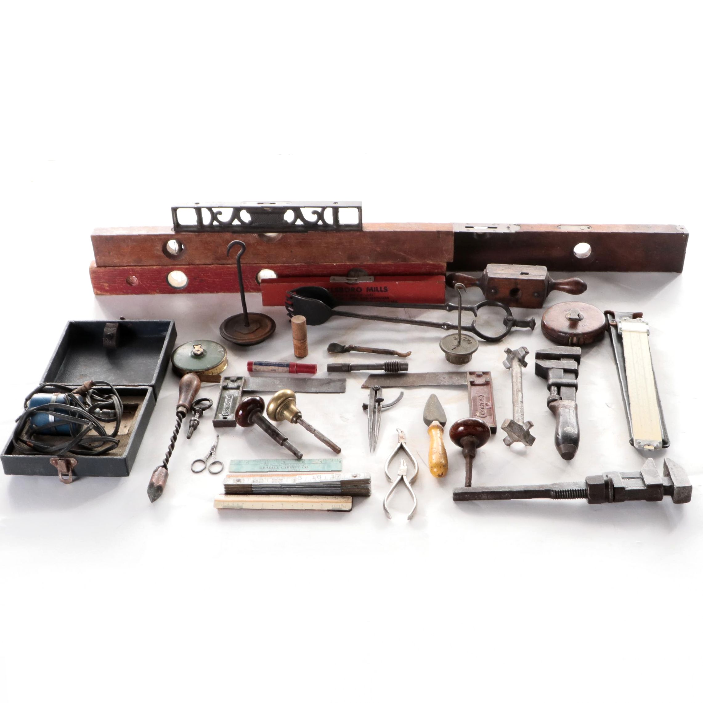 Adjustable Pipe Wrenches, Spirit Levels and More Assorted Hand Tools