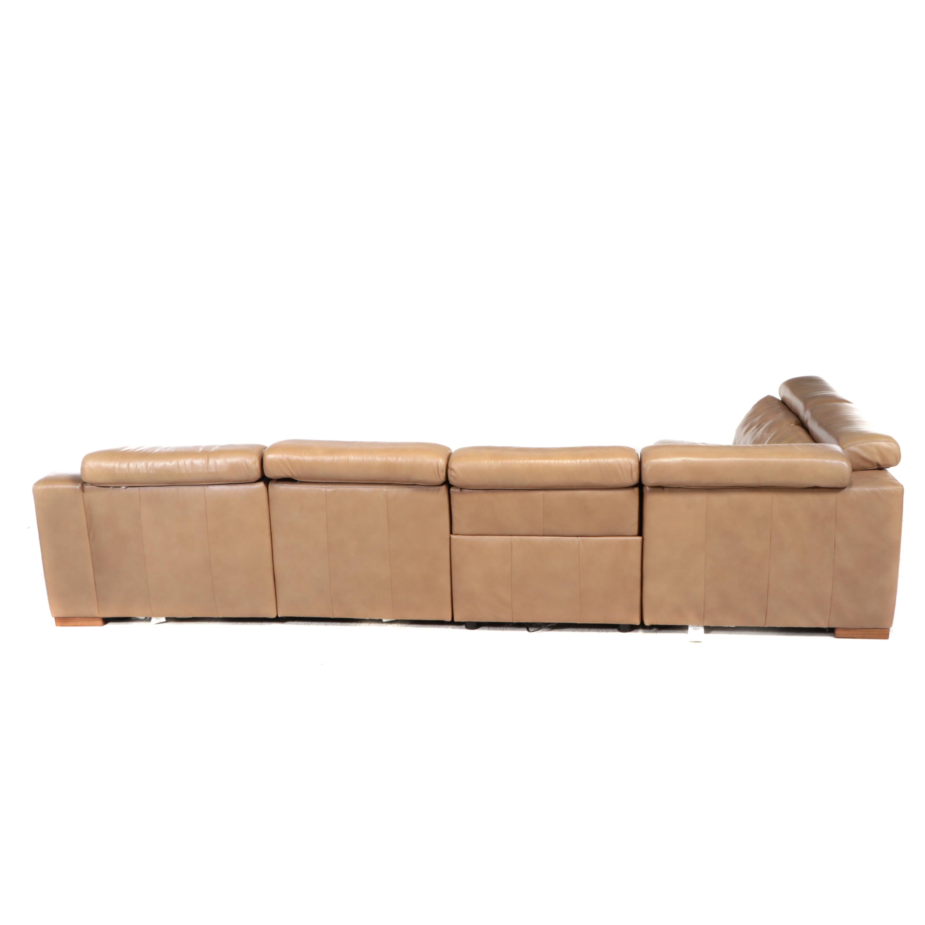 Five-Piece Palliser Furniture "Cortez" Leather Sectional Sofa