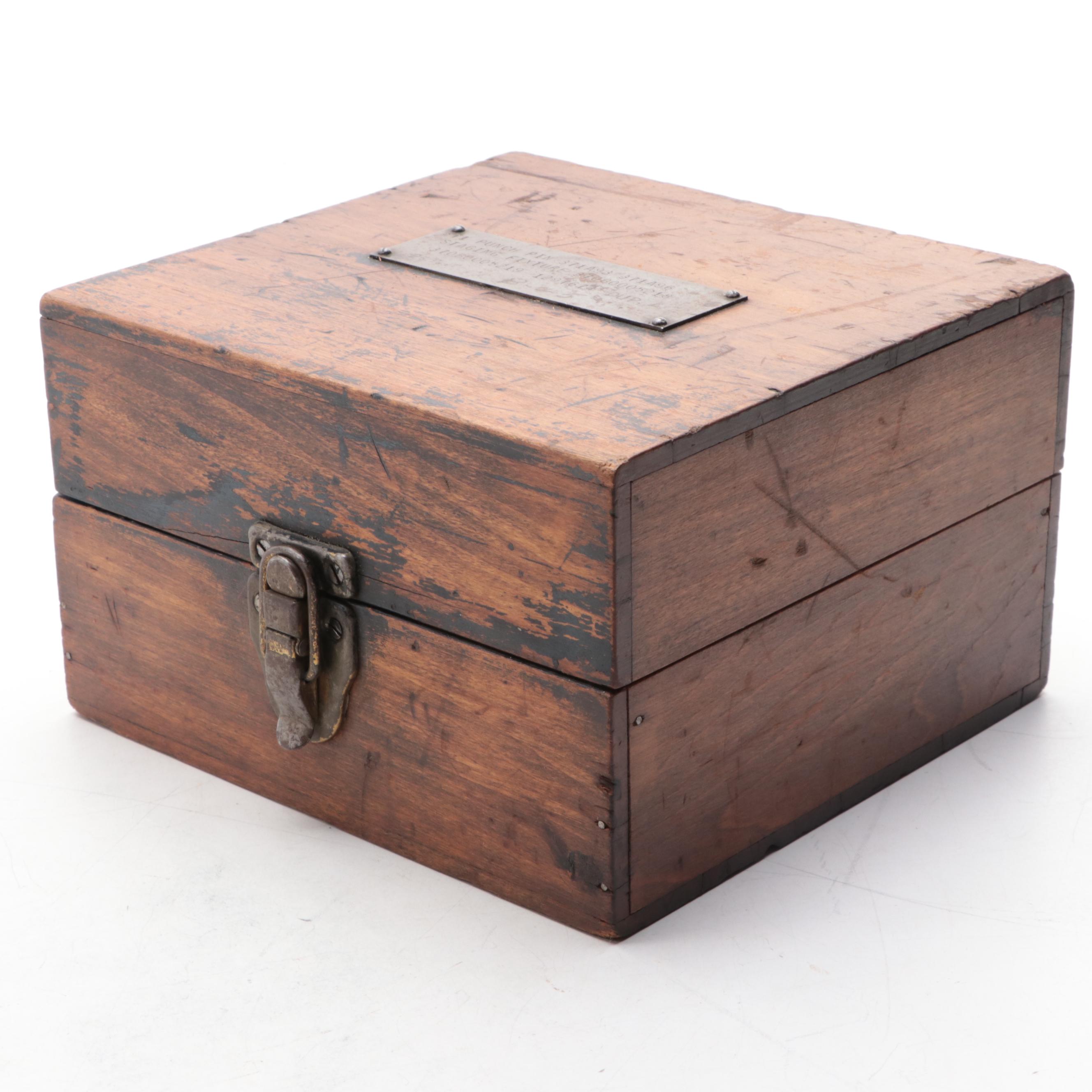 Maple Tool Box with Metal Mounted Walnut Wood Dresser Box