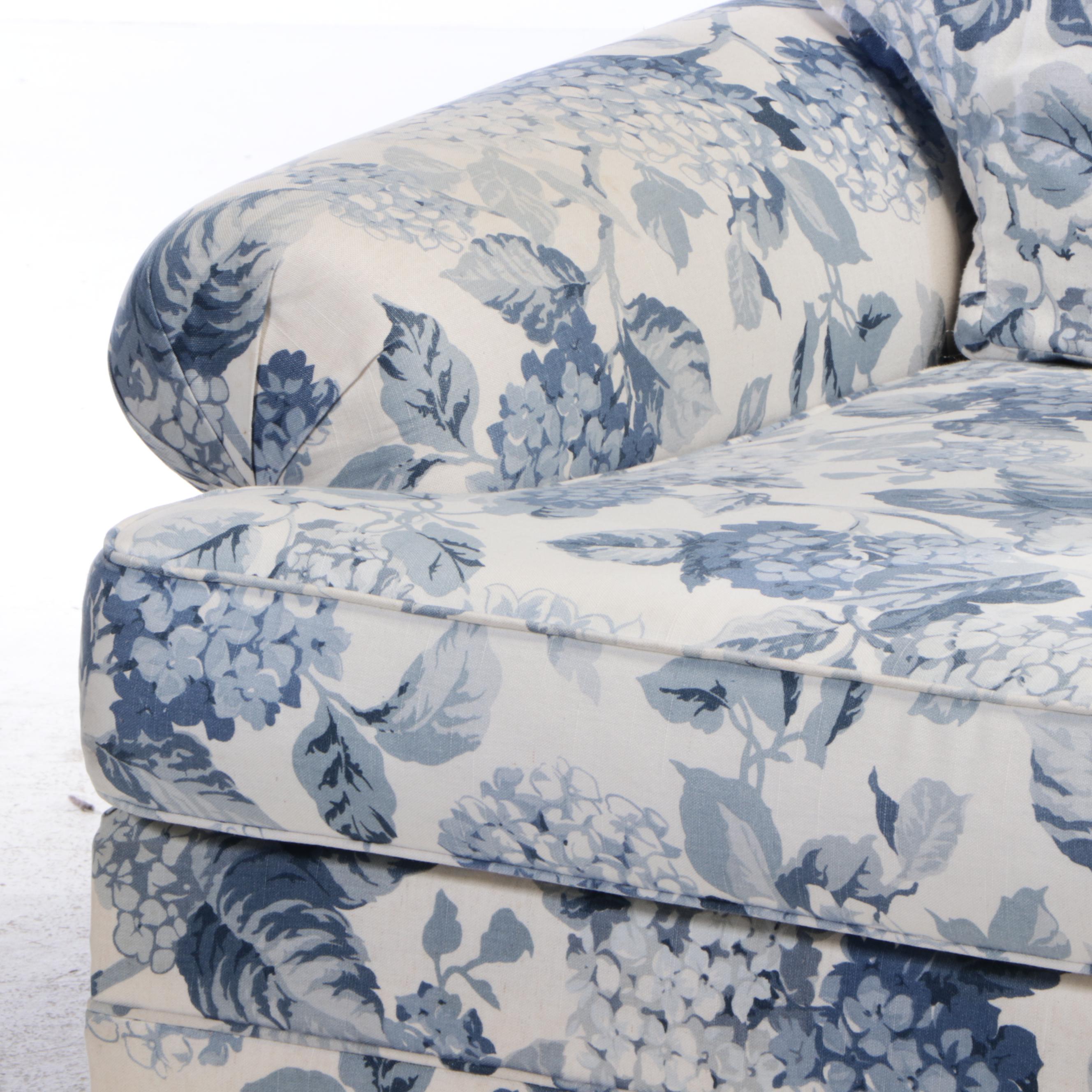 Oversized Upholstered Armchair and Ottoman