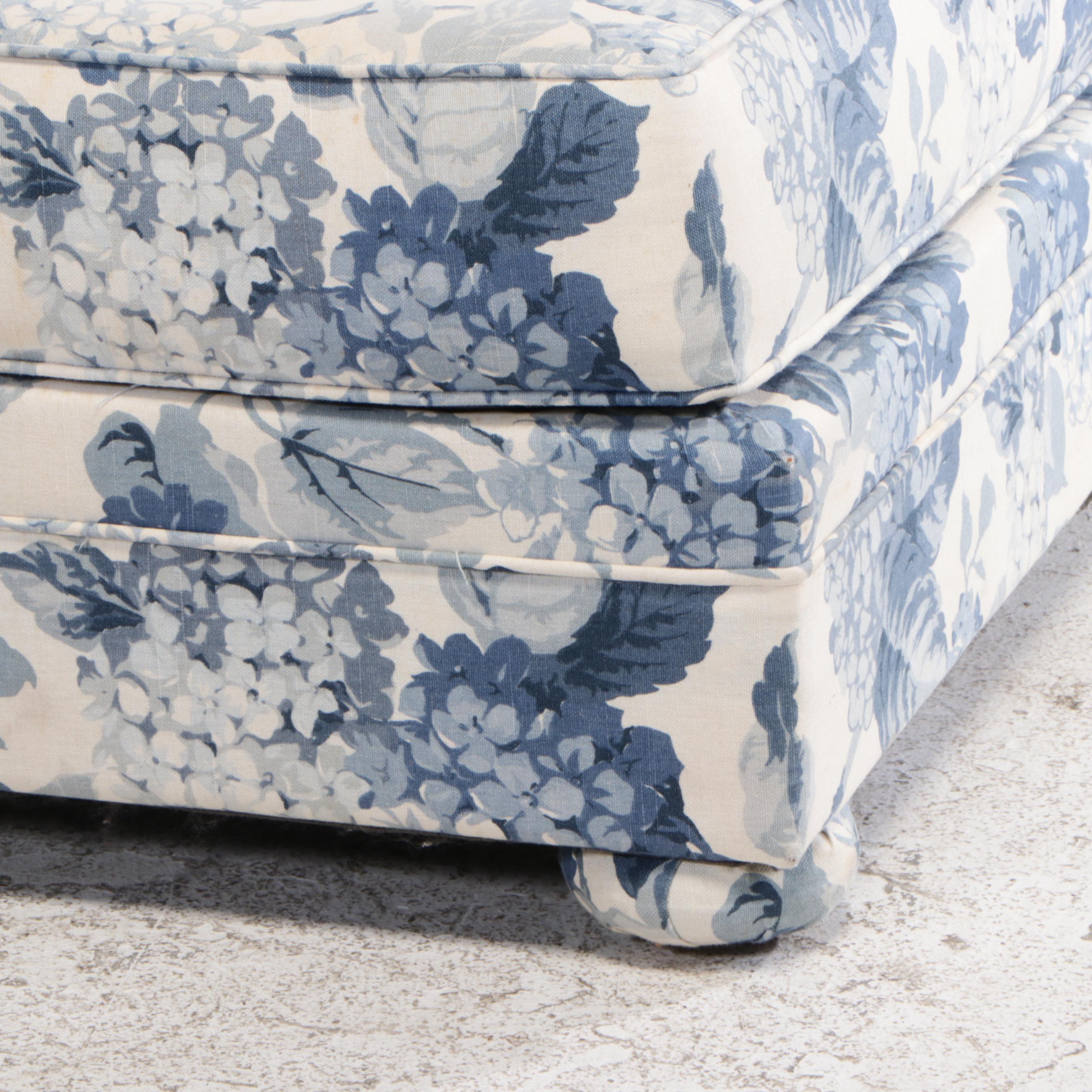 Oversized Upholstered Armchair and Ottoman