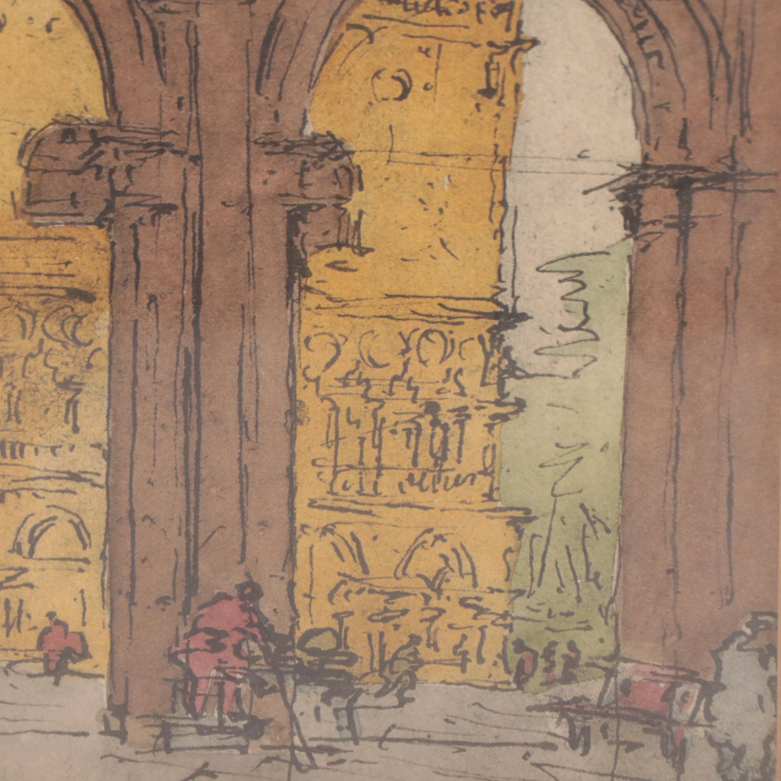 Pair of Lu Fuller Offset Lithographs of Sunset Landscapes and More