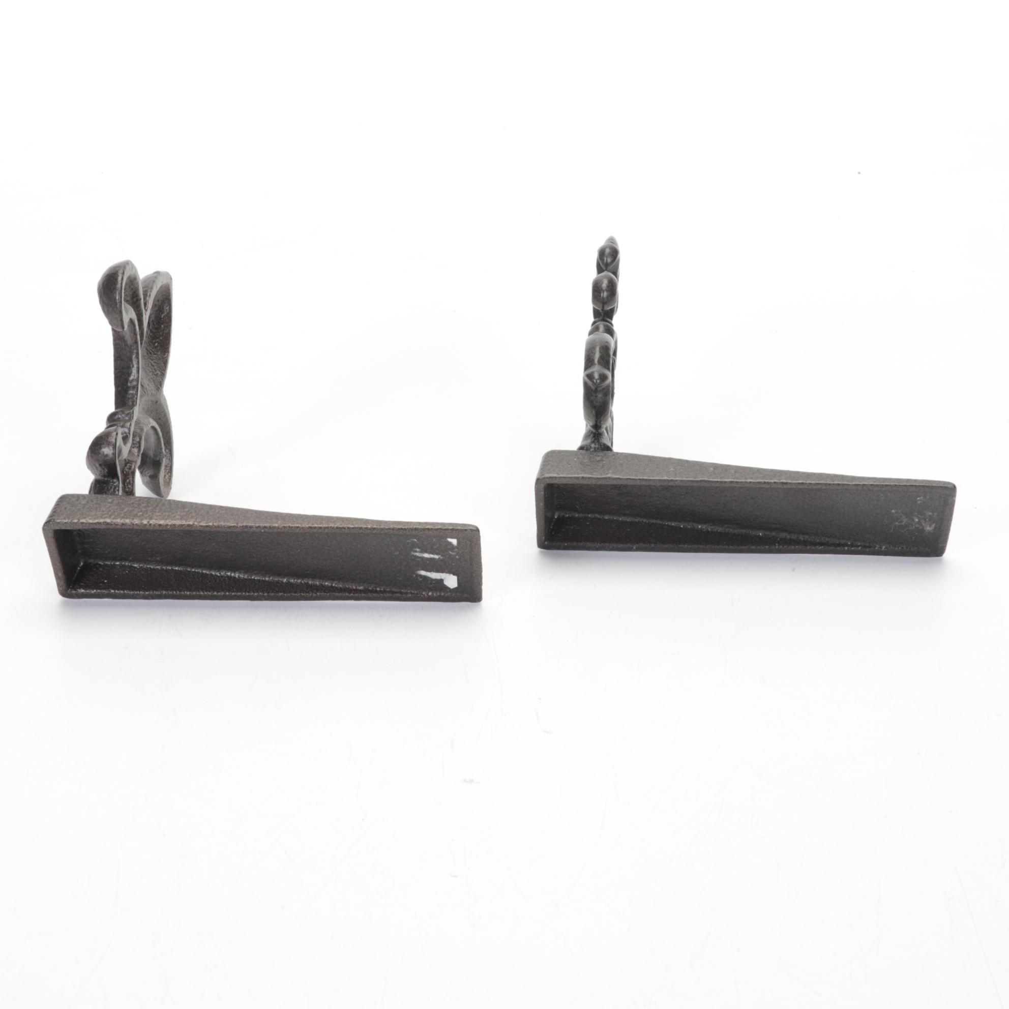 Cast Bronze Dolphins Bookend, Fleur-de-Lys Doorstops, Orb, Stone Egg, More