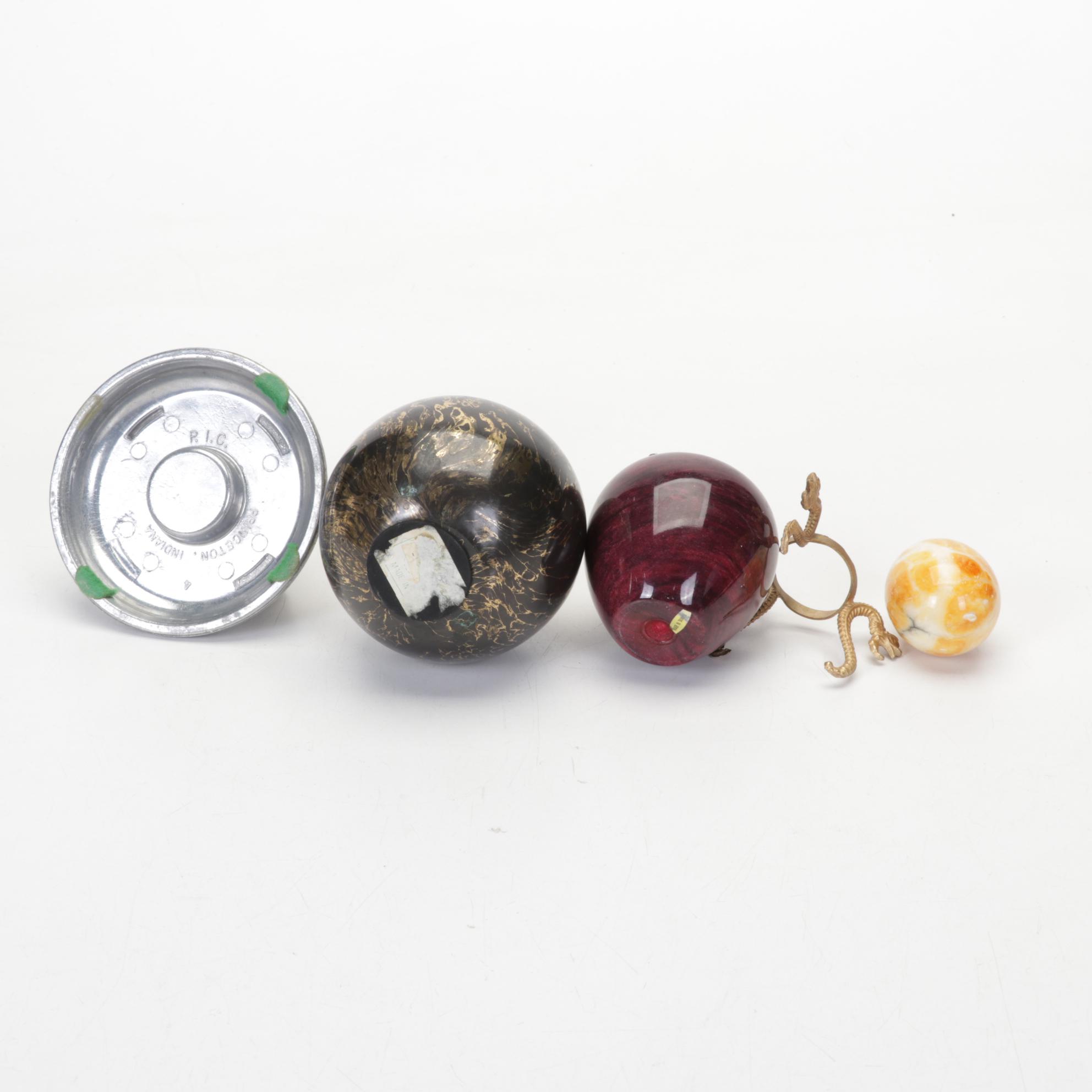 Cast Bronze Dolphins Bookend, Fleur-de-Lys Doorstops, Orb, Stone Egg, More