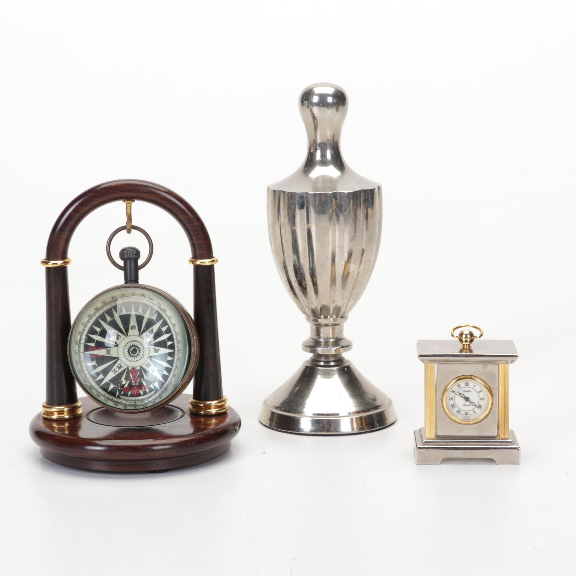 Cast Bronze Dolphins Bookend, Fleur-de-Lys Doorstops, Orb, Stone Egg, More