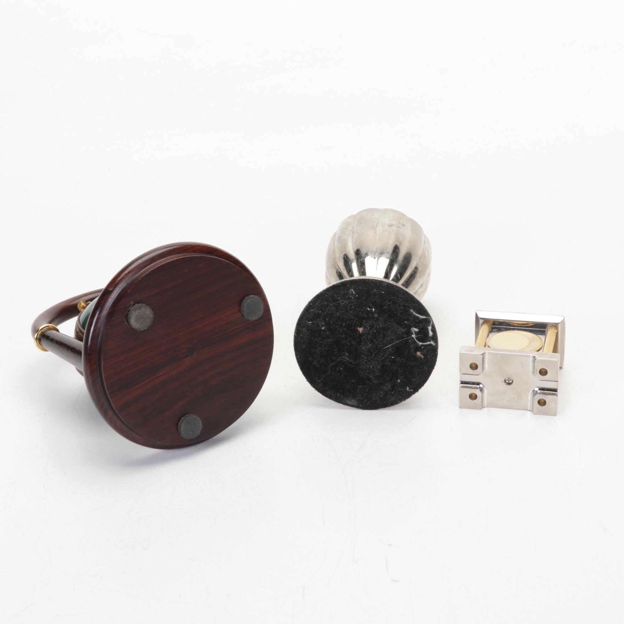 Cast Bronze Dolphins Bookend, Fleur-de-Lys Doorstops, Orb, Stone Egg, More