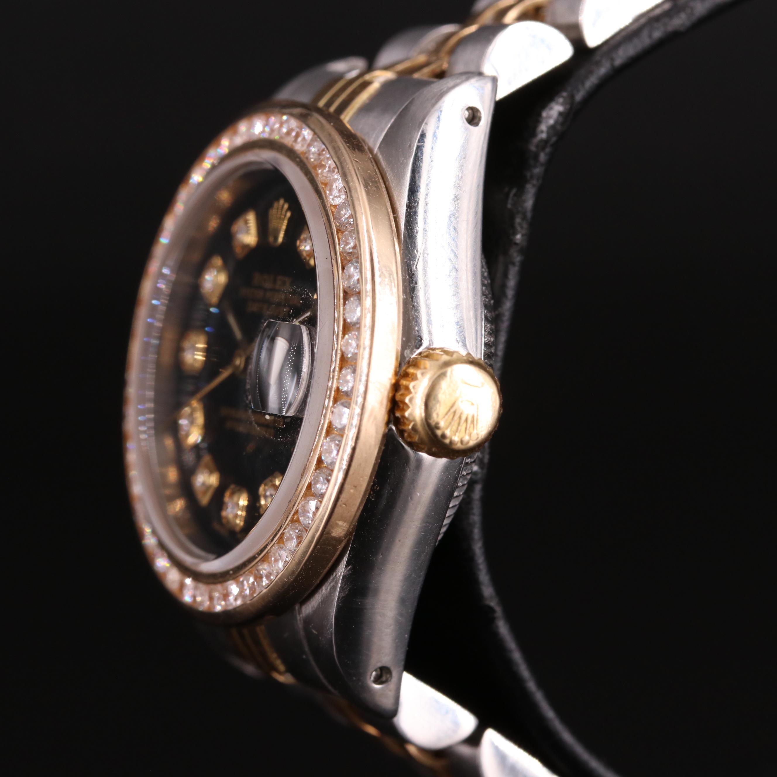 1986 Rolex Custom Diamond Dial and Bezel Datejust Watch