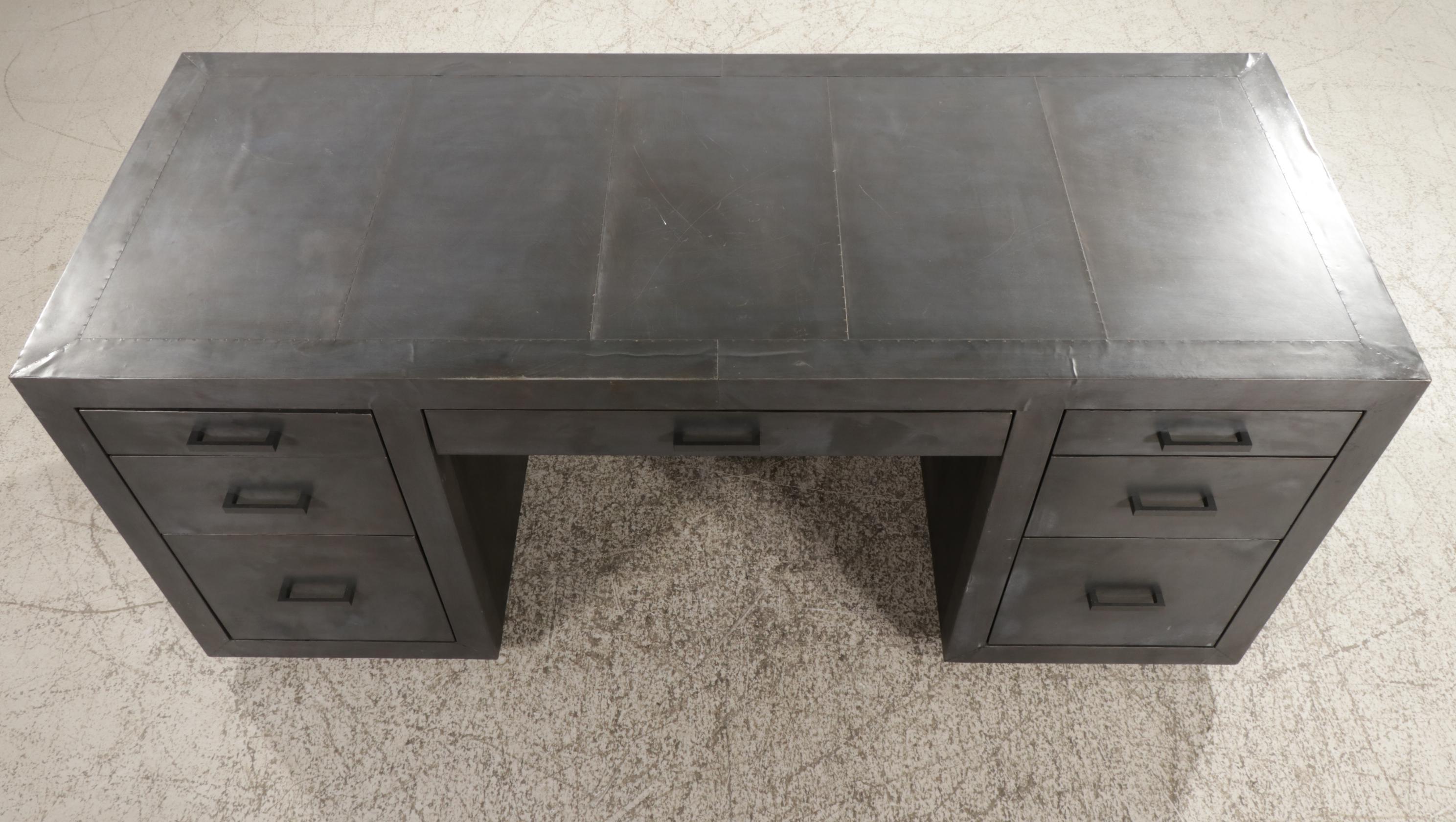 Restoration Hardware "La Salle" Metal Wrapped Desk