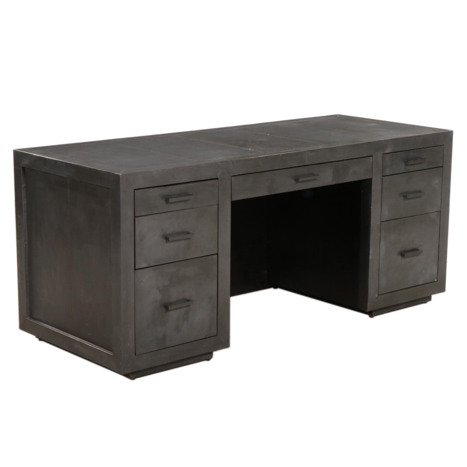 Restoration Hardware "La Salle" Metal Wrapped Desk