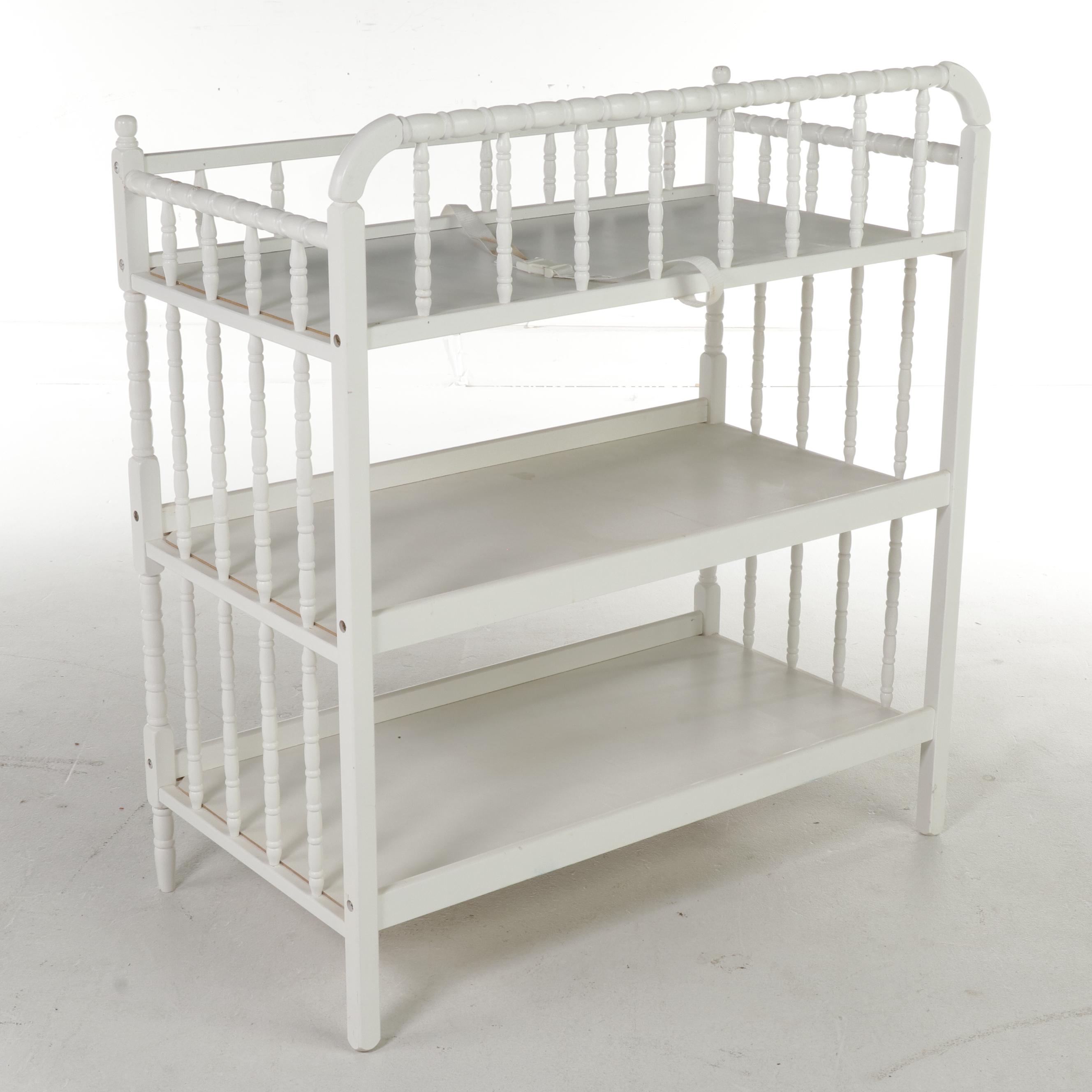 White Painted Wooden Jenny Lind Style Changing Table
