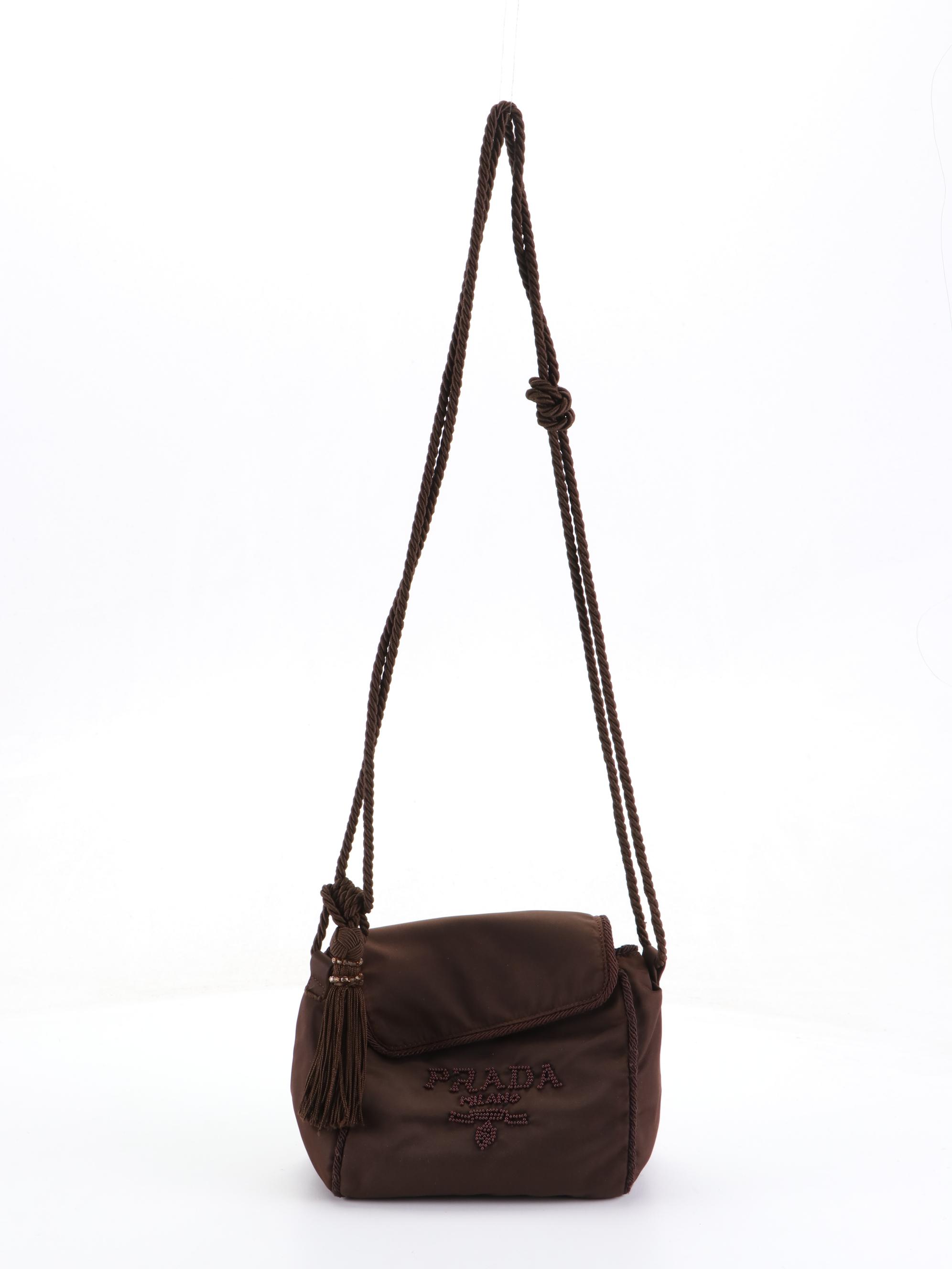 Prada Tassel Beaded Crossbody Bag in Nylon