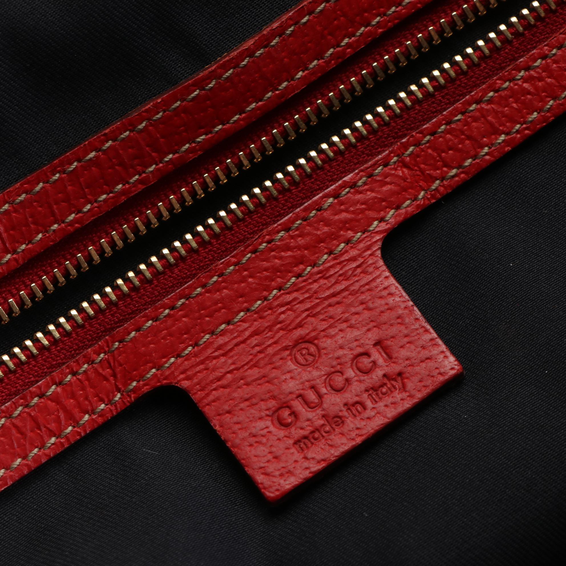 Gucci Web Stripe Shoulder Bag in GG Canvas and Cinghiale Leather