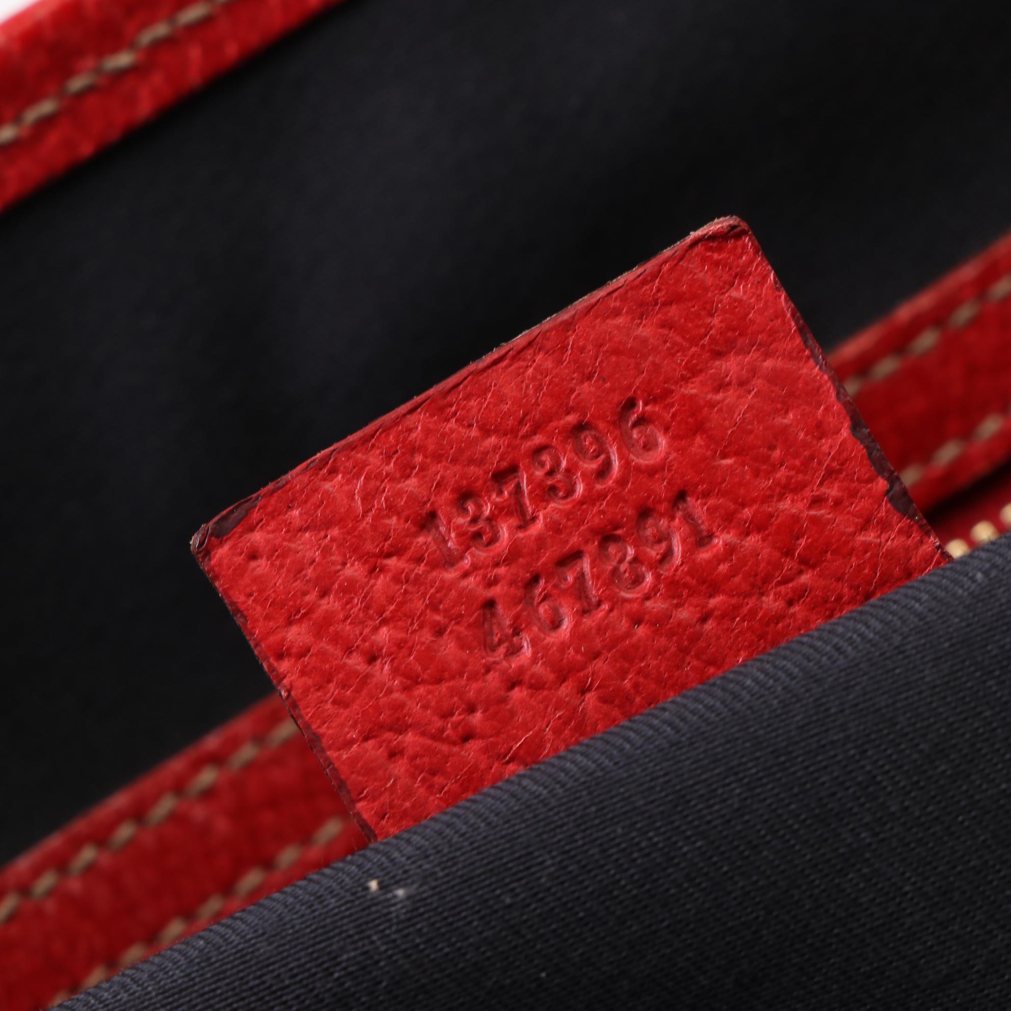 Gucci Web Stripe Shoulder Bag in GG Canvas and Cinghiale Leather