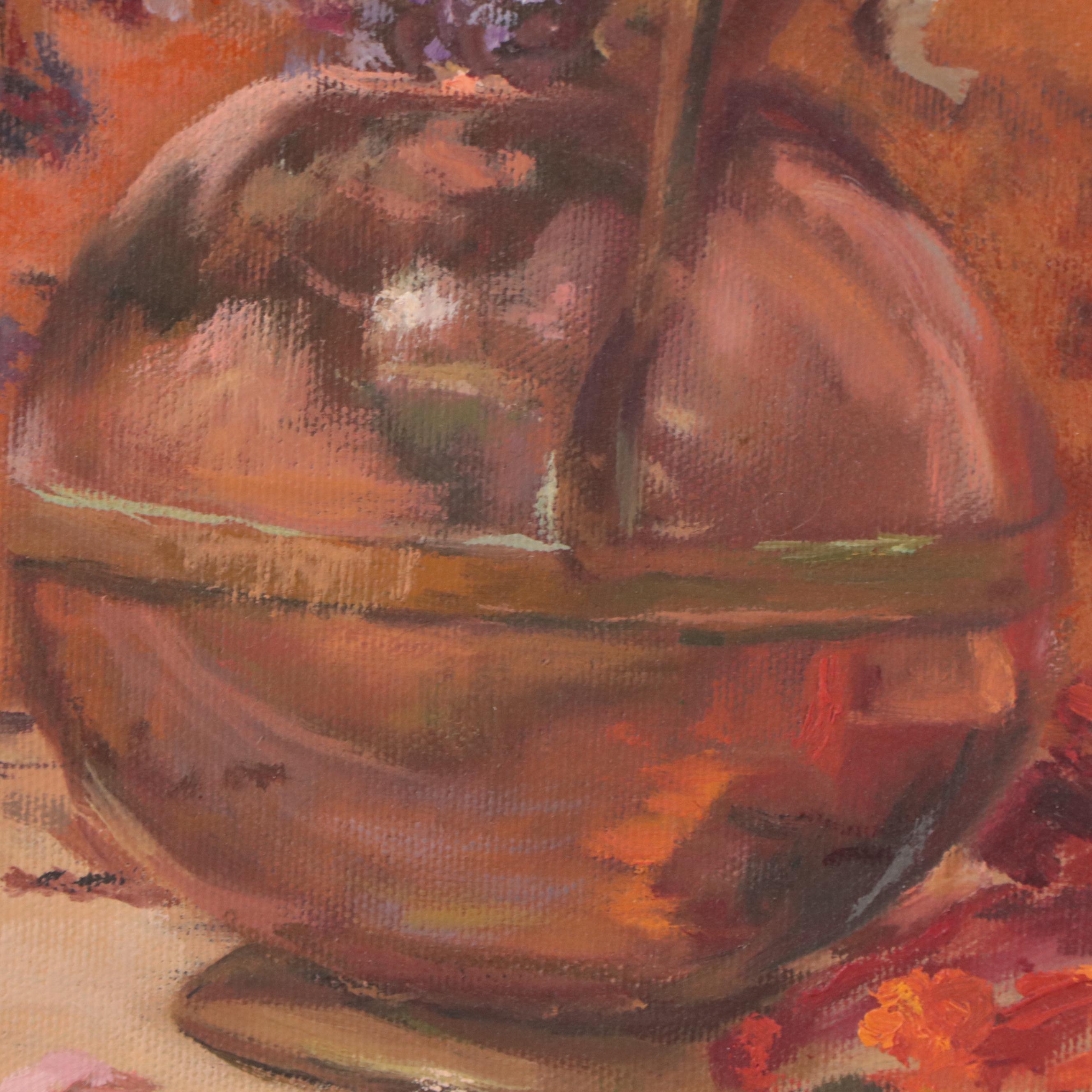 Mai Hoffer Floral Still Life Oil Painting, Mid - Late 20th Century