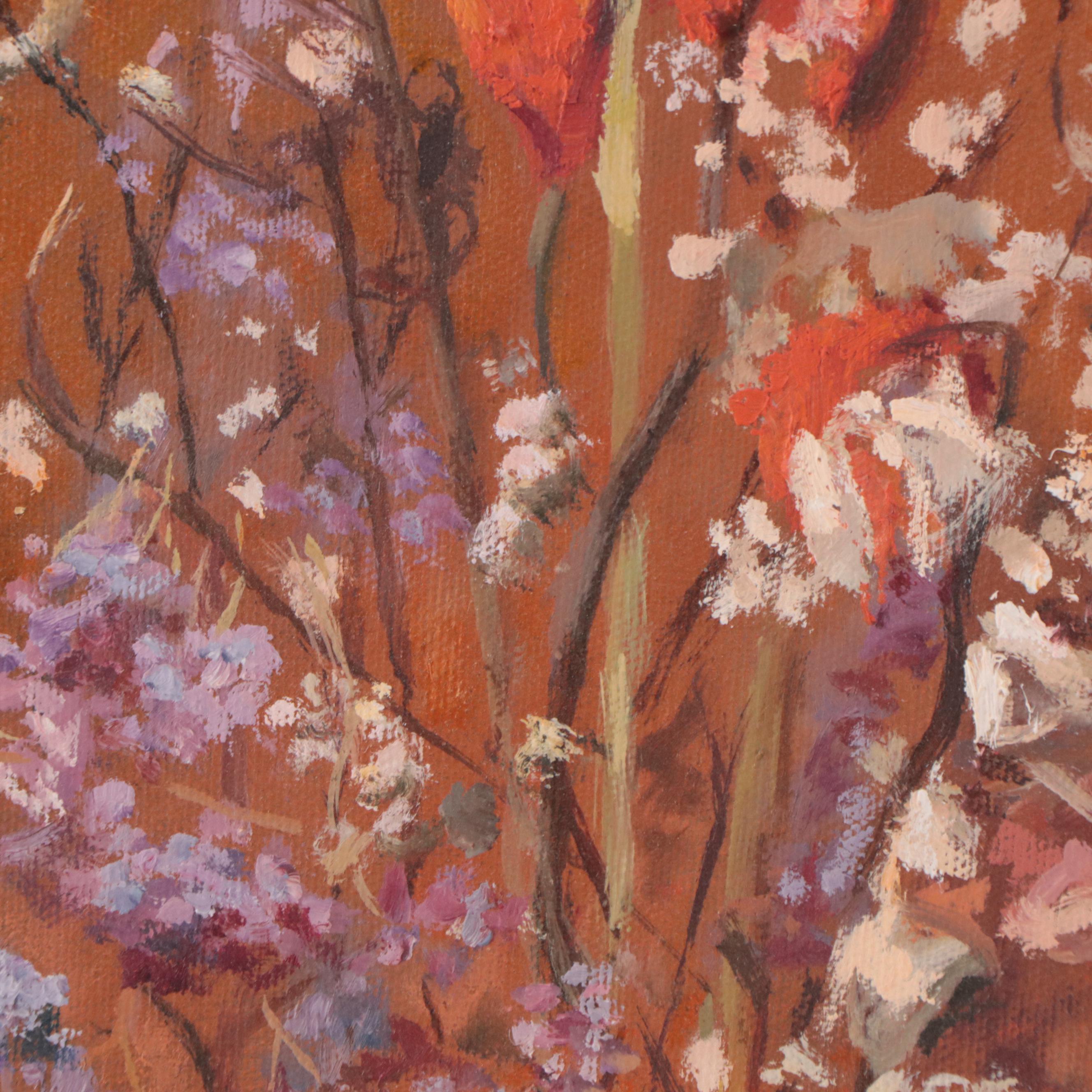 Mai Hoffer Floral Still Life Oil Painting, Mid - Late 20th Century