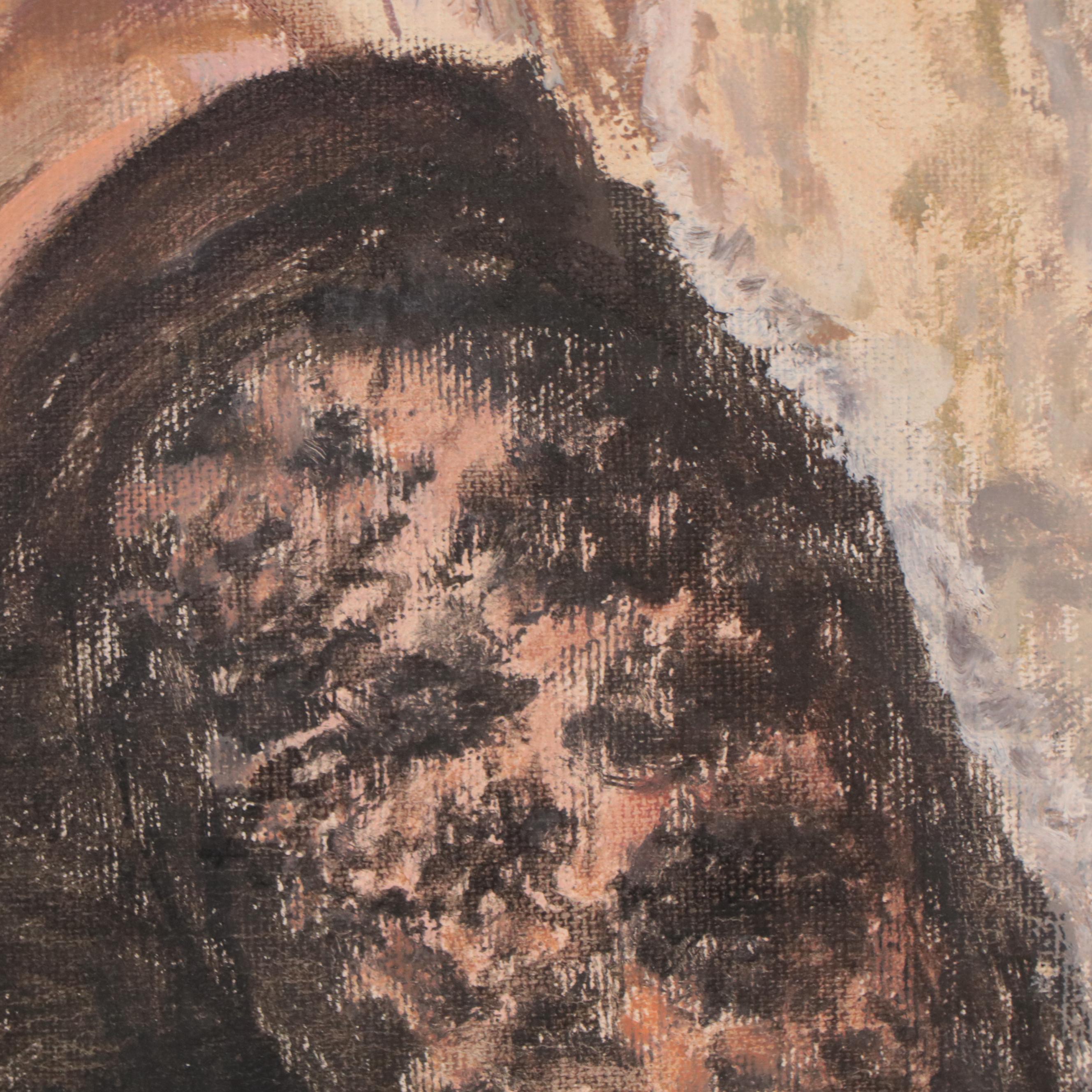 Mai Hoffer Oil Portrait, Mid - Late 20th Century