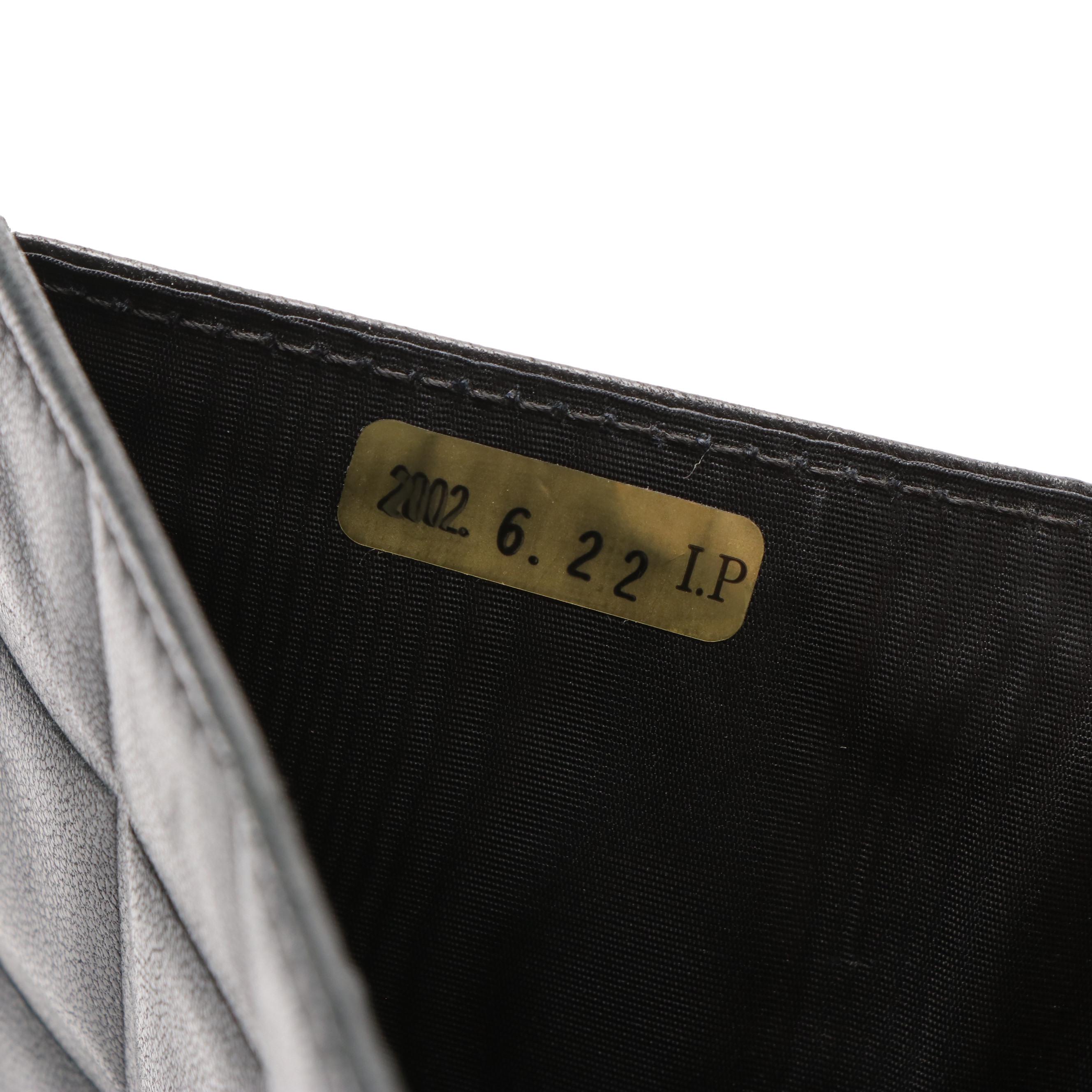 Chanel Black Leather Chocolate Bar Wallet with Box