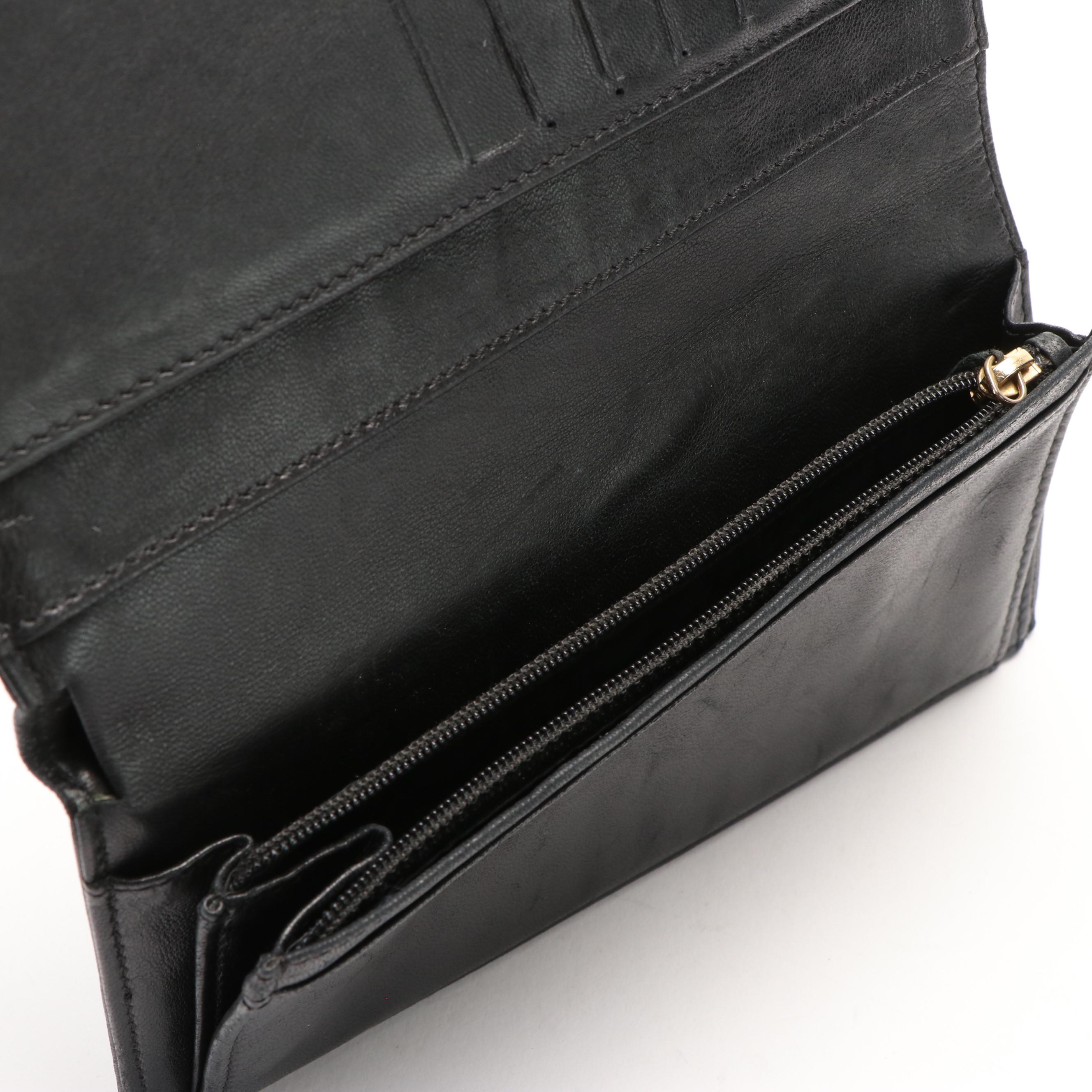 Chanel Black Leather Chocolate Bar Wallet with Box