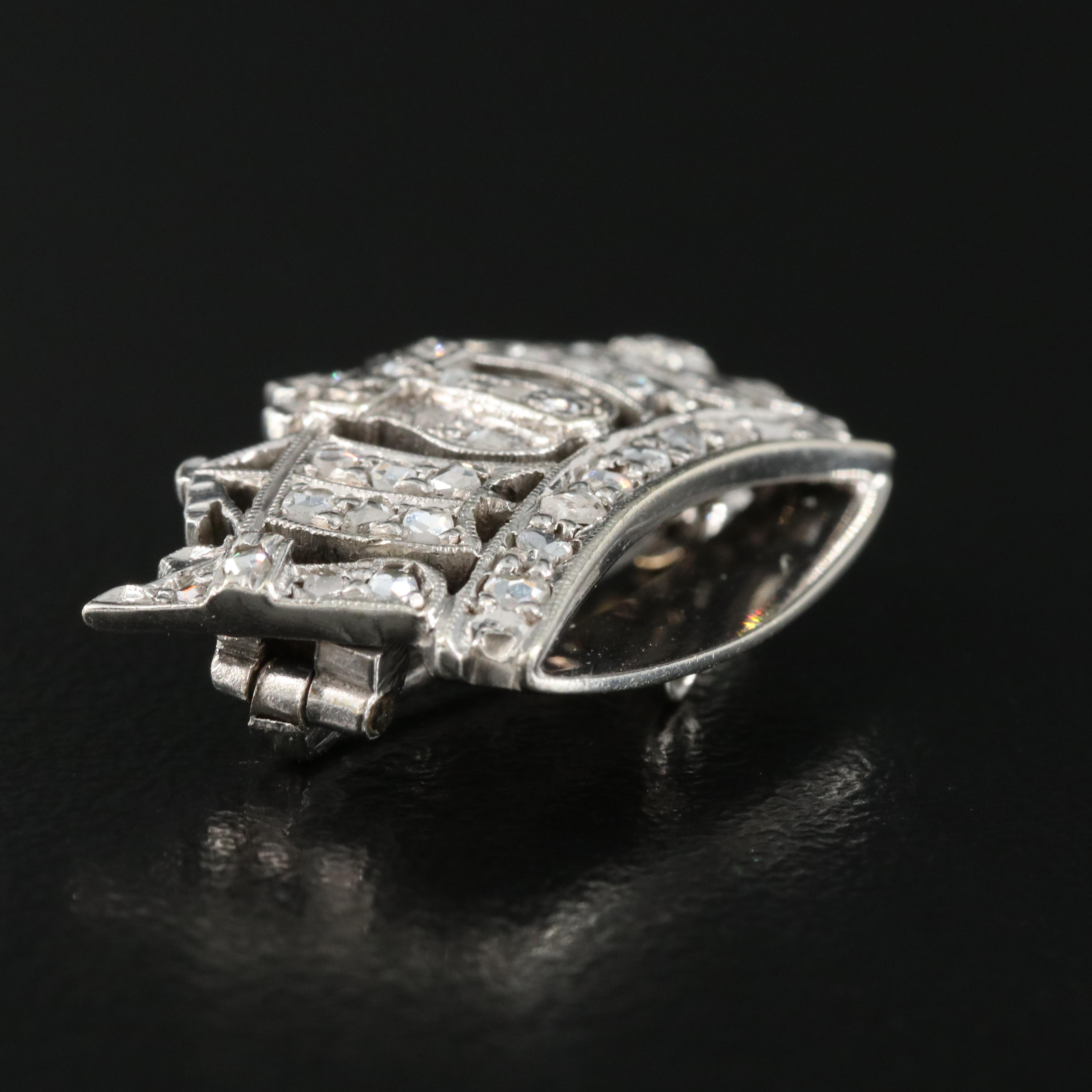 English James William Benson 9K 0.24 CTW Diamond Crown Pin