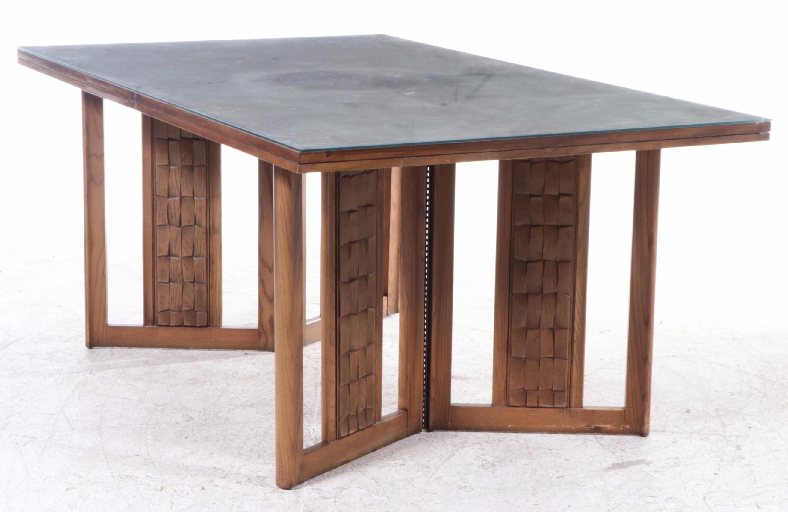 Mid Century Modern Pecan Five-Piece Dining Set, Mid to Late 20th Century