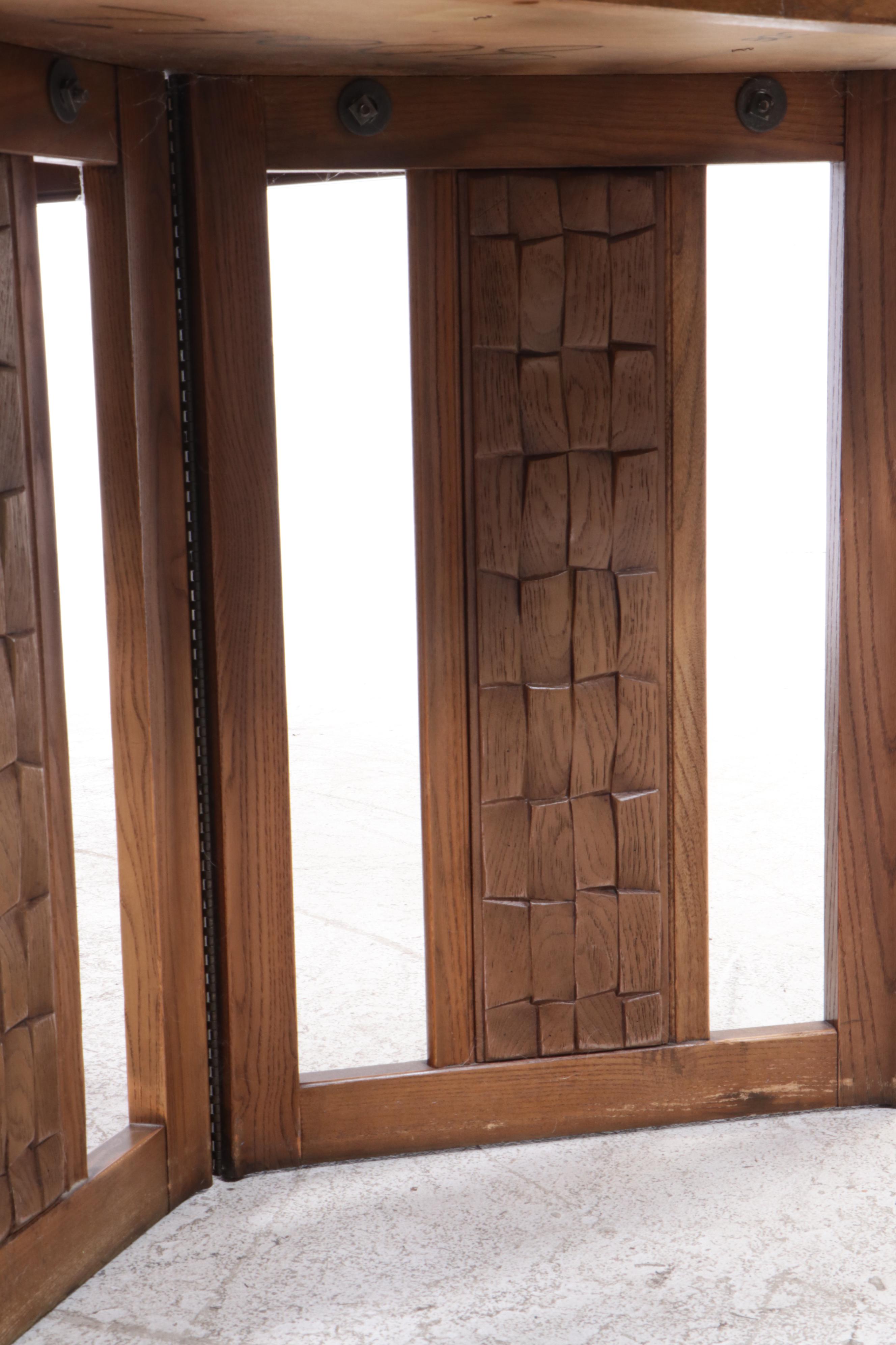 Mid Century Modern Pecan Five-Piece Dining Set, Mid to Late 20th Century