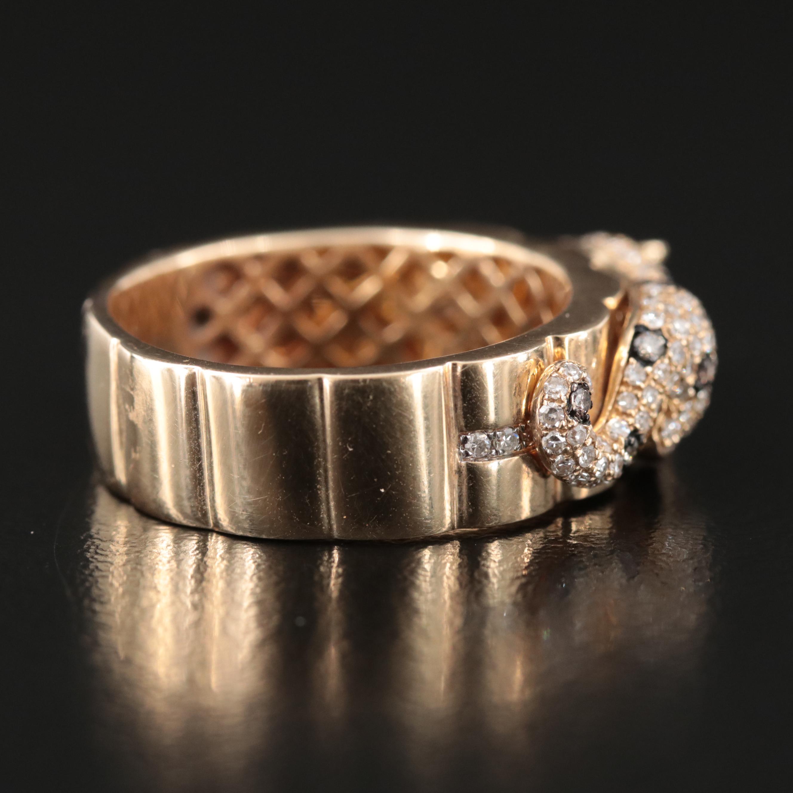 EFFY 14K Diamond and Tsavorite Panther Ring with Fancy Light Brown Diamonds