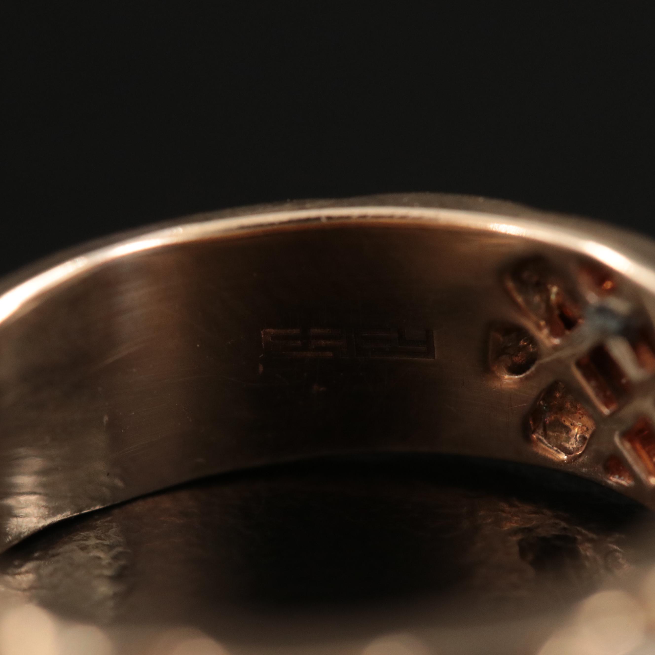 EFFY 14K Diamond and Tsavorite Panther Ring with Fancy Light Brown Diamonds