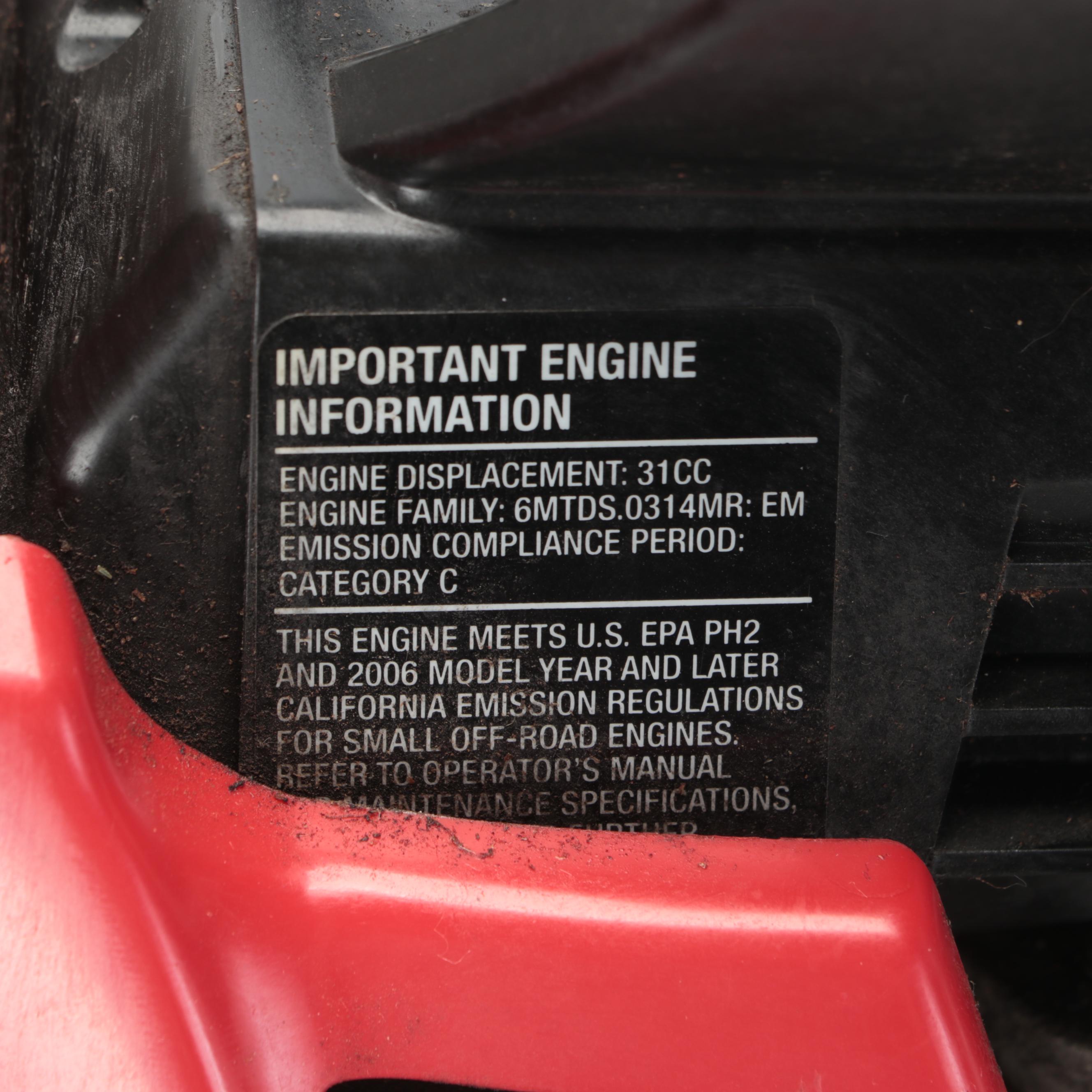 Troy-Bilt TB320BV Two Cycle Gas Powered Leaf Blower Vacuum