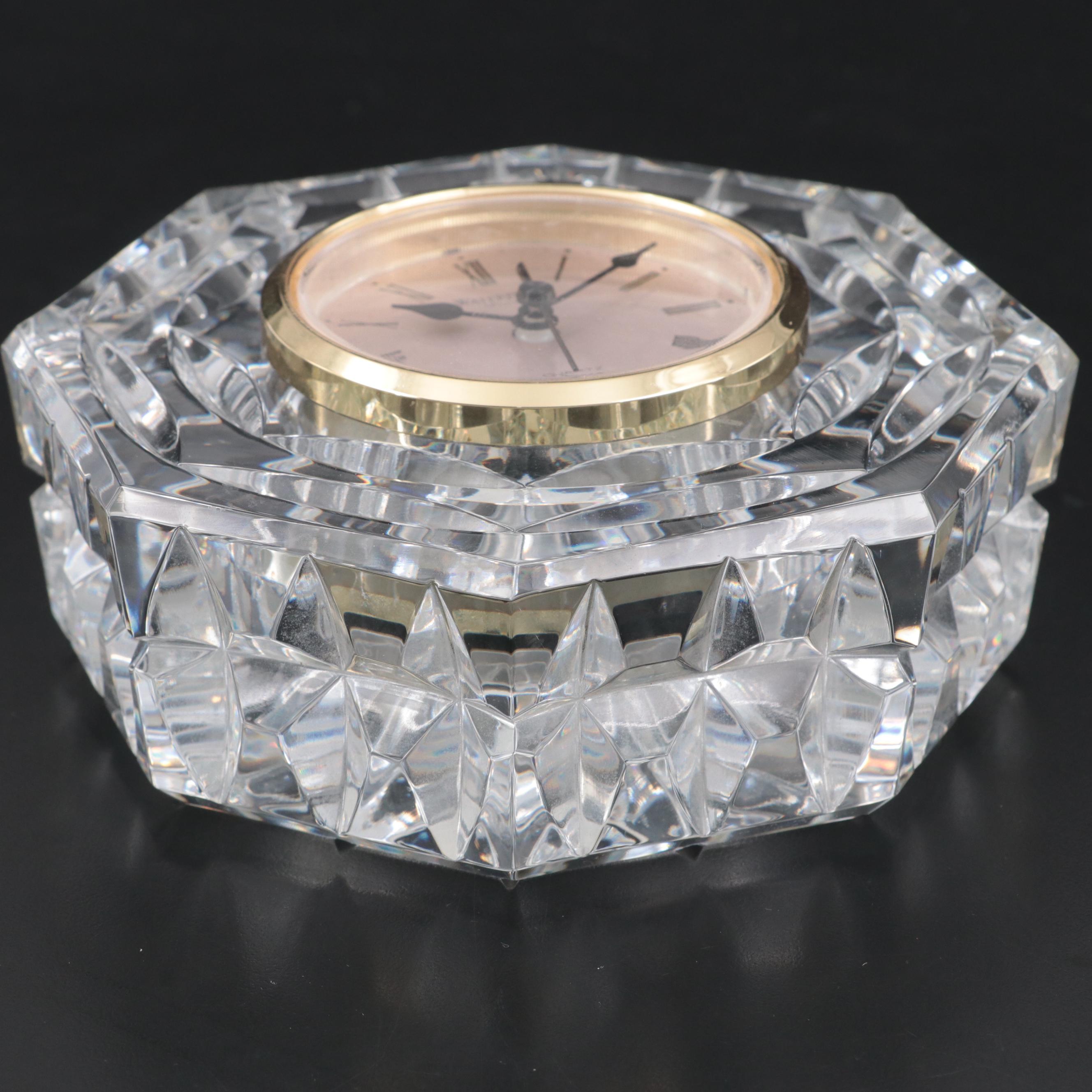 Waterford Crystal Octagonal Desk Clock, Late 20th Century